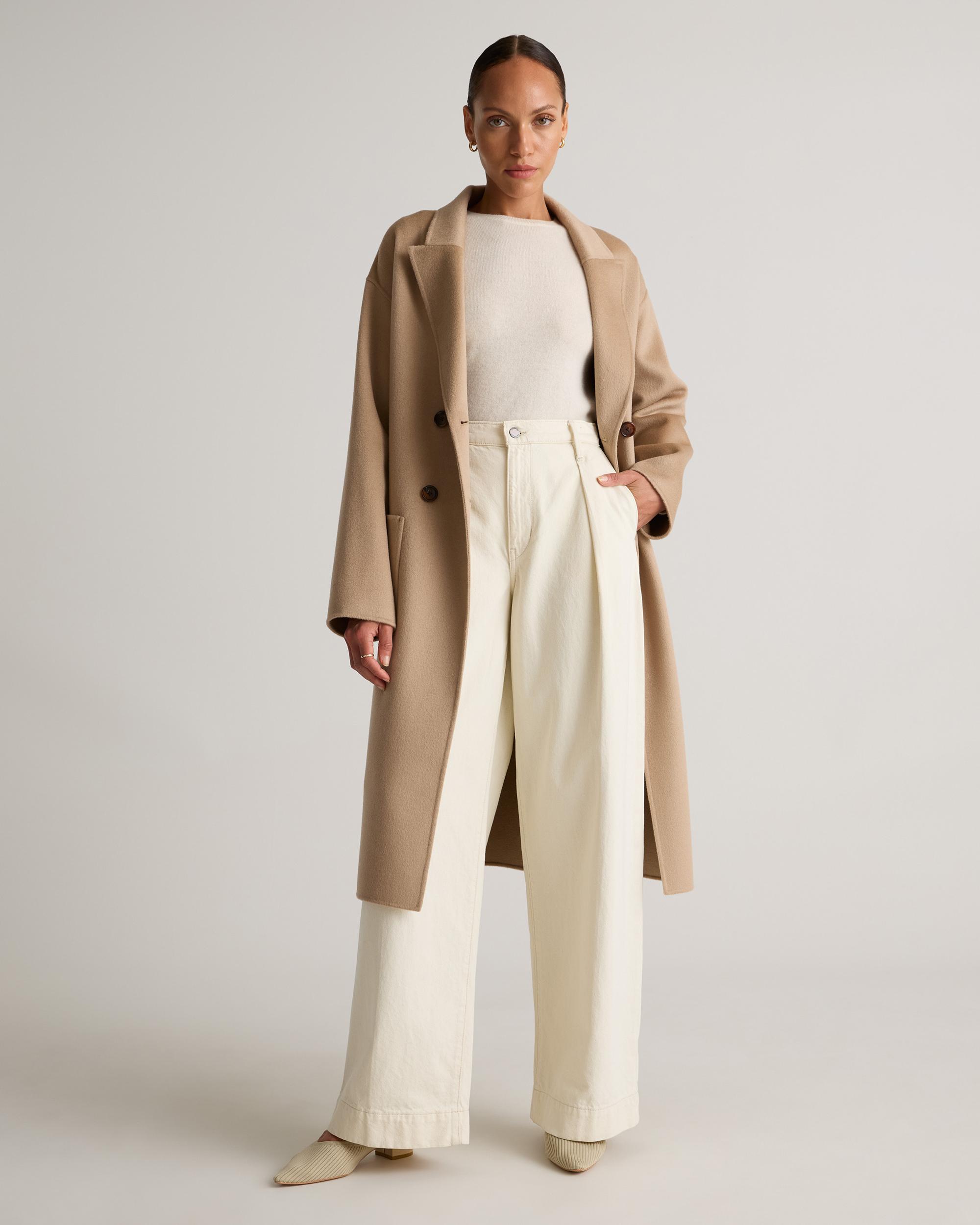Quince | Women's 100% Mongolian Cashmere Double-Faced Double-Breasted Wrap Coat Size XS Product Image