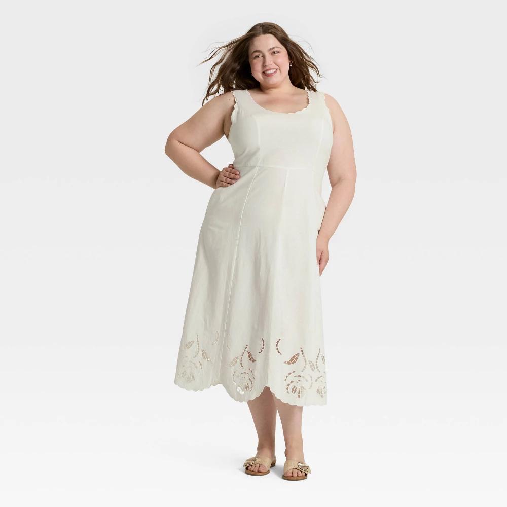 Women's Midi A-Line Dress - Universal Thread™ Cream S Product Image