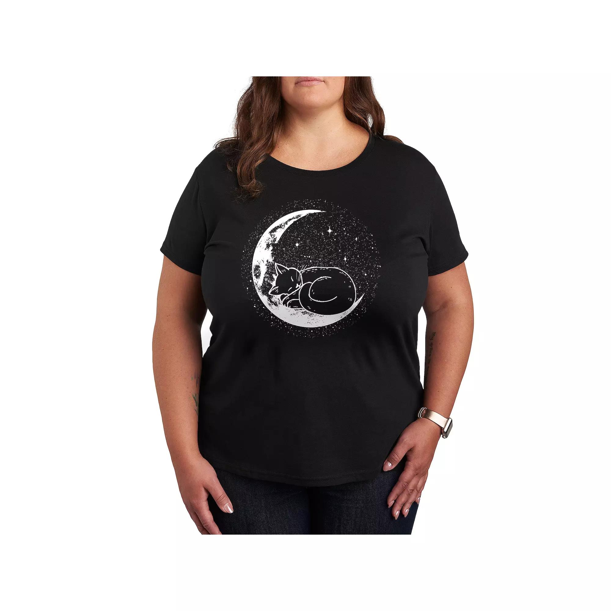 Plus Cat Nap Moon Graphic Tee, Women's,  Product Image