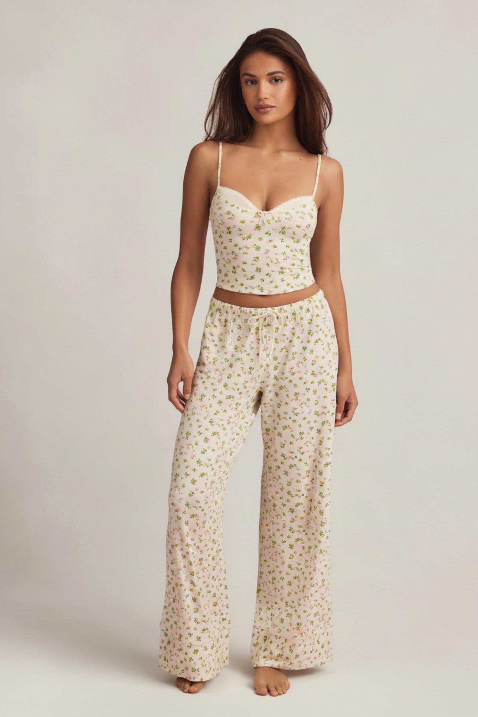 Modal Mid-Rise Pyjama Trousers in Lemon Print Product Image