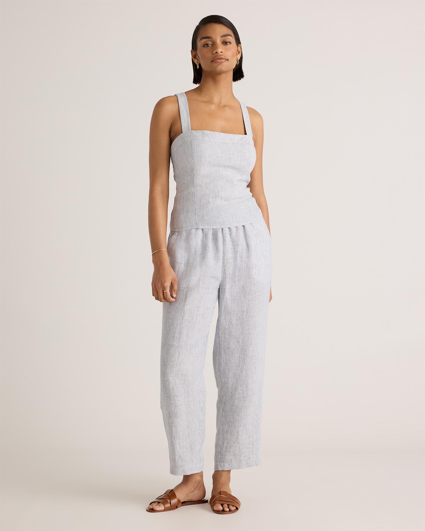 Quince | Women's 100% European Linen Fitted Tank Top Product Image