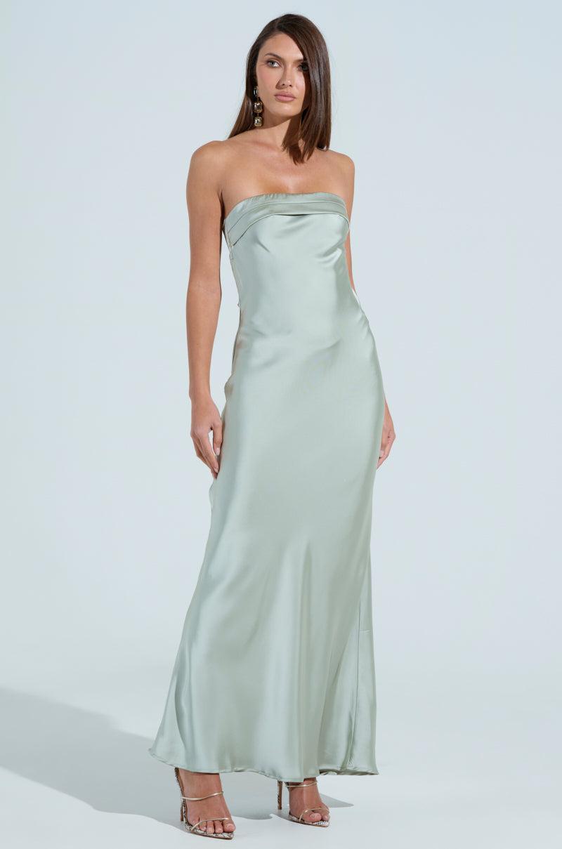 THE ONE THAT GOT AWAY SATIN MIDI DRESS Product Image
