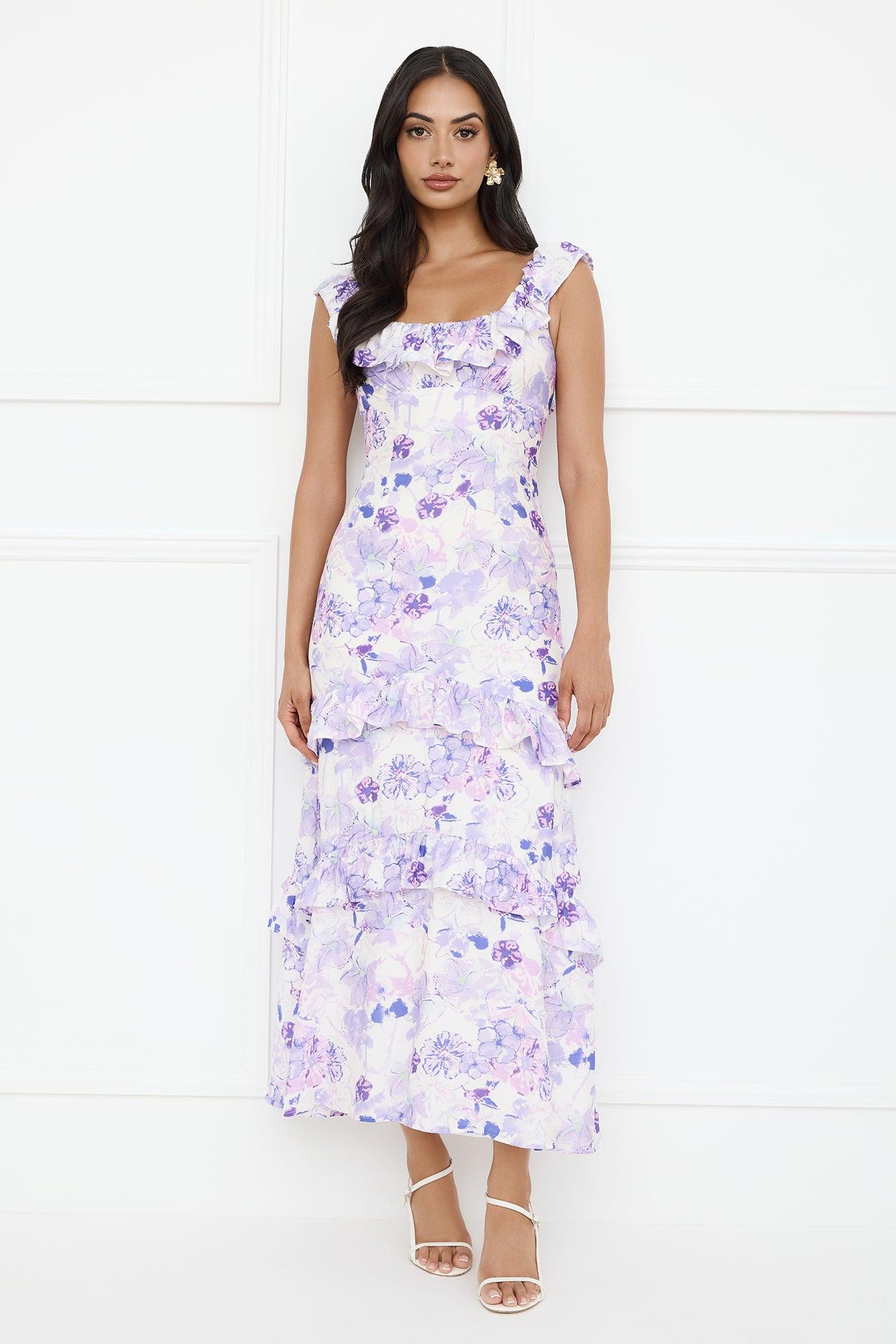 Midnight Magnolia Maxi Dress Purple Product Image