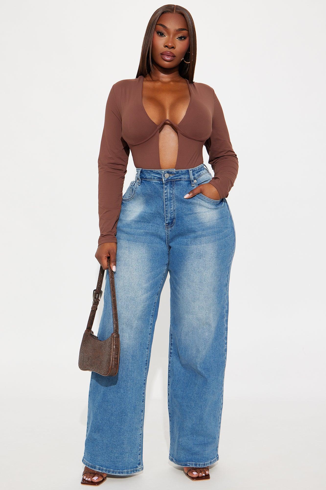 Eliza Long Sleeve Bodysuit - Chocolate Female Product Image