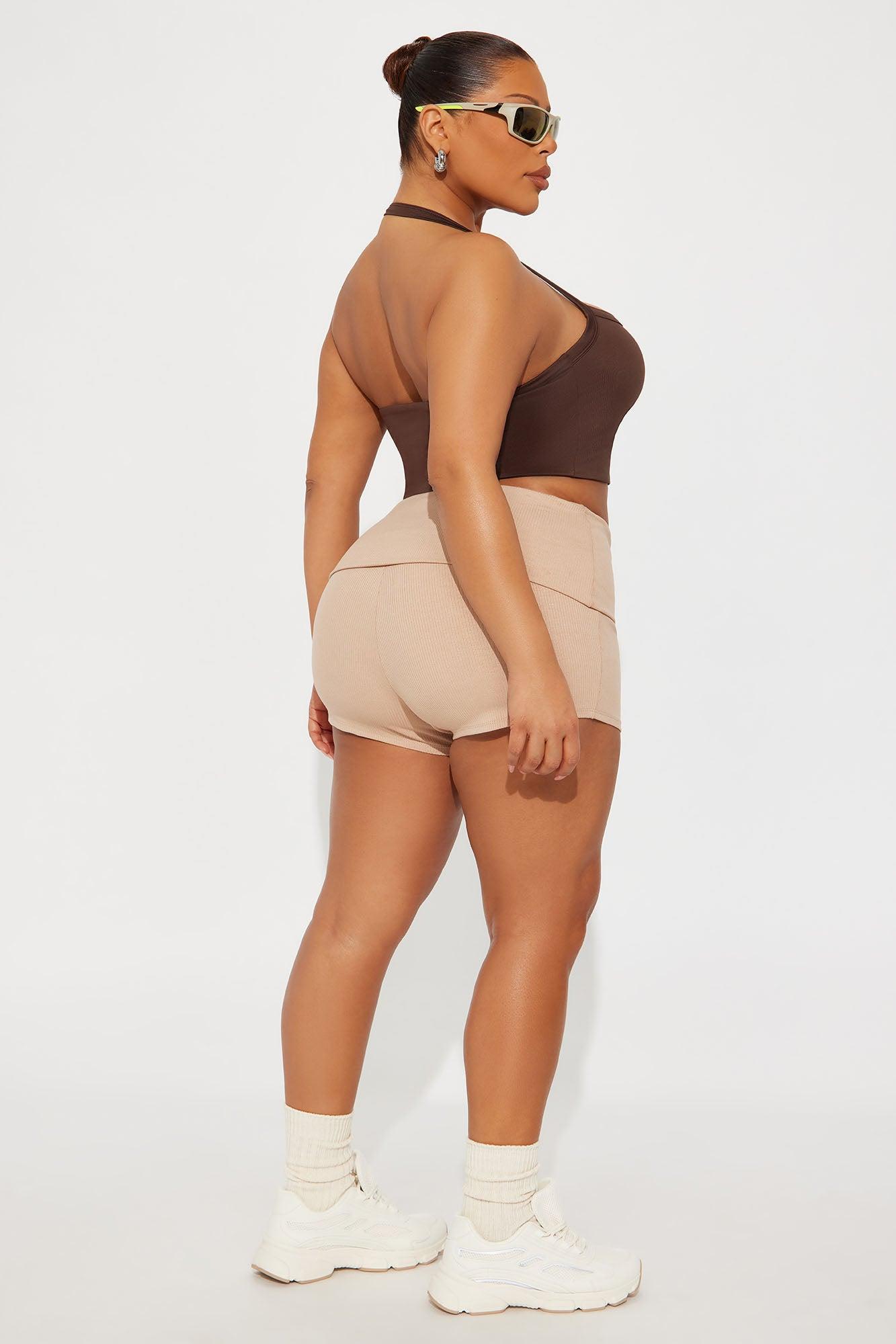 Contour Double Lined Cropped Halter Top - Red Female Product Image