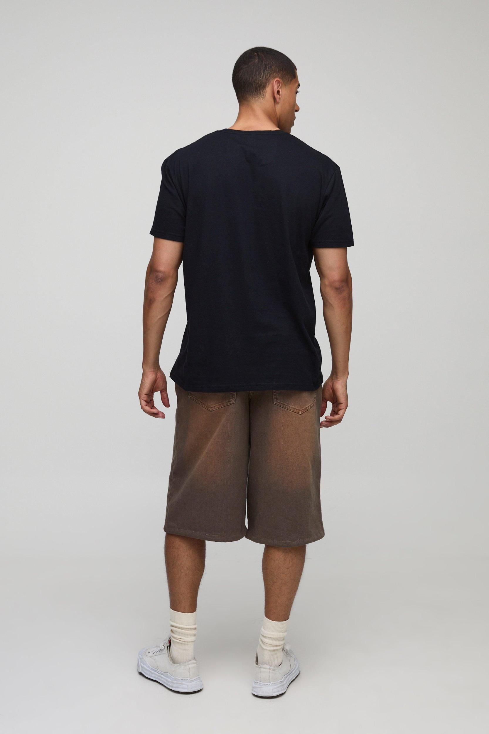 Black Regular Fit Jennie K License Printed T-Shirt | boohooMAN USA Product Image