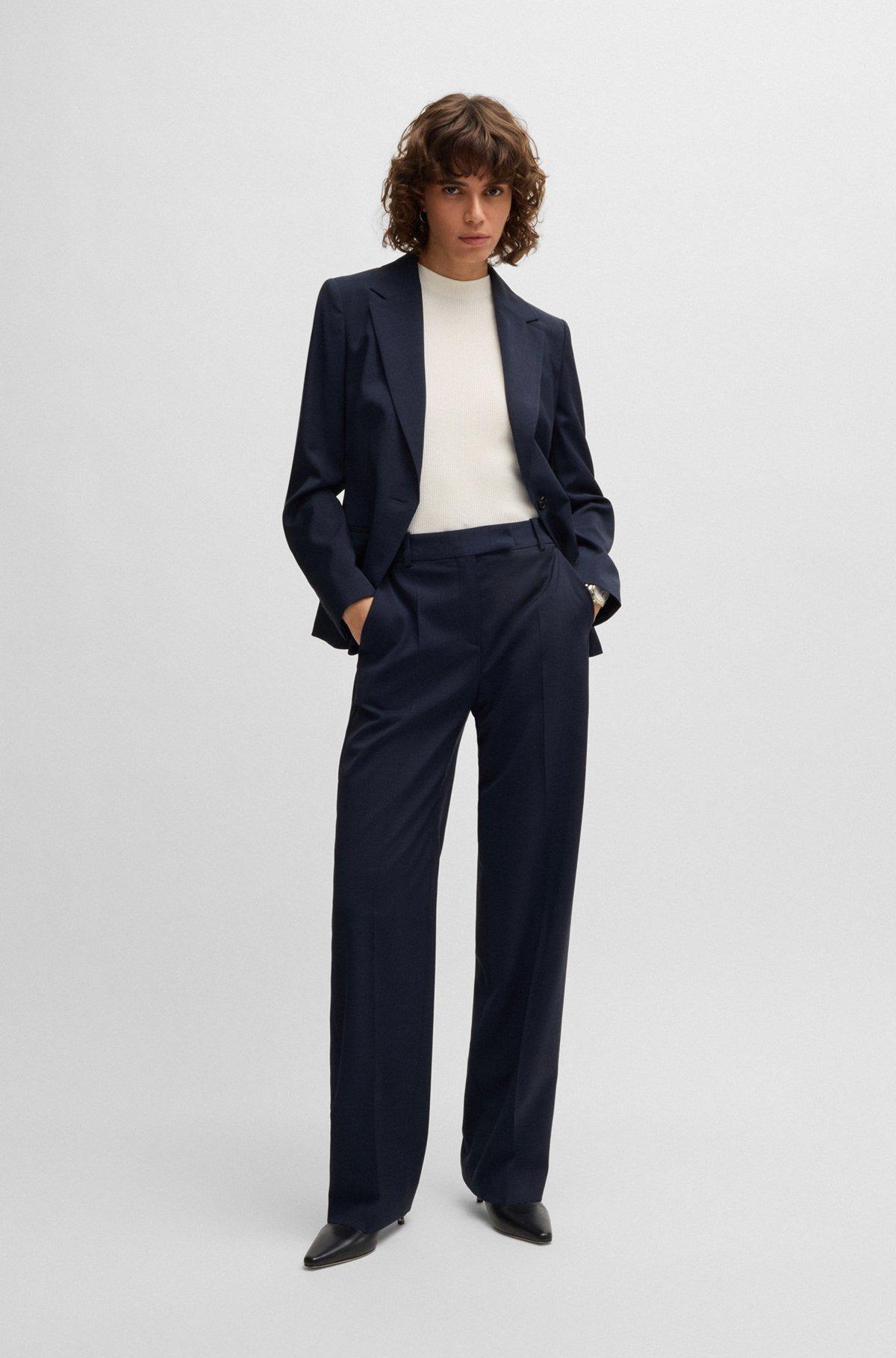BOSS - Regular-fit trousers in micro-check virgin wool - Patterned Product Image