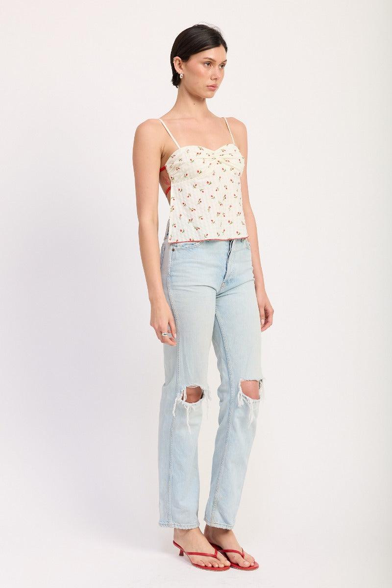 Roses Backless Tank Top Product Image