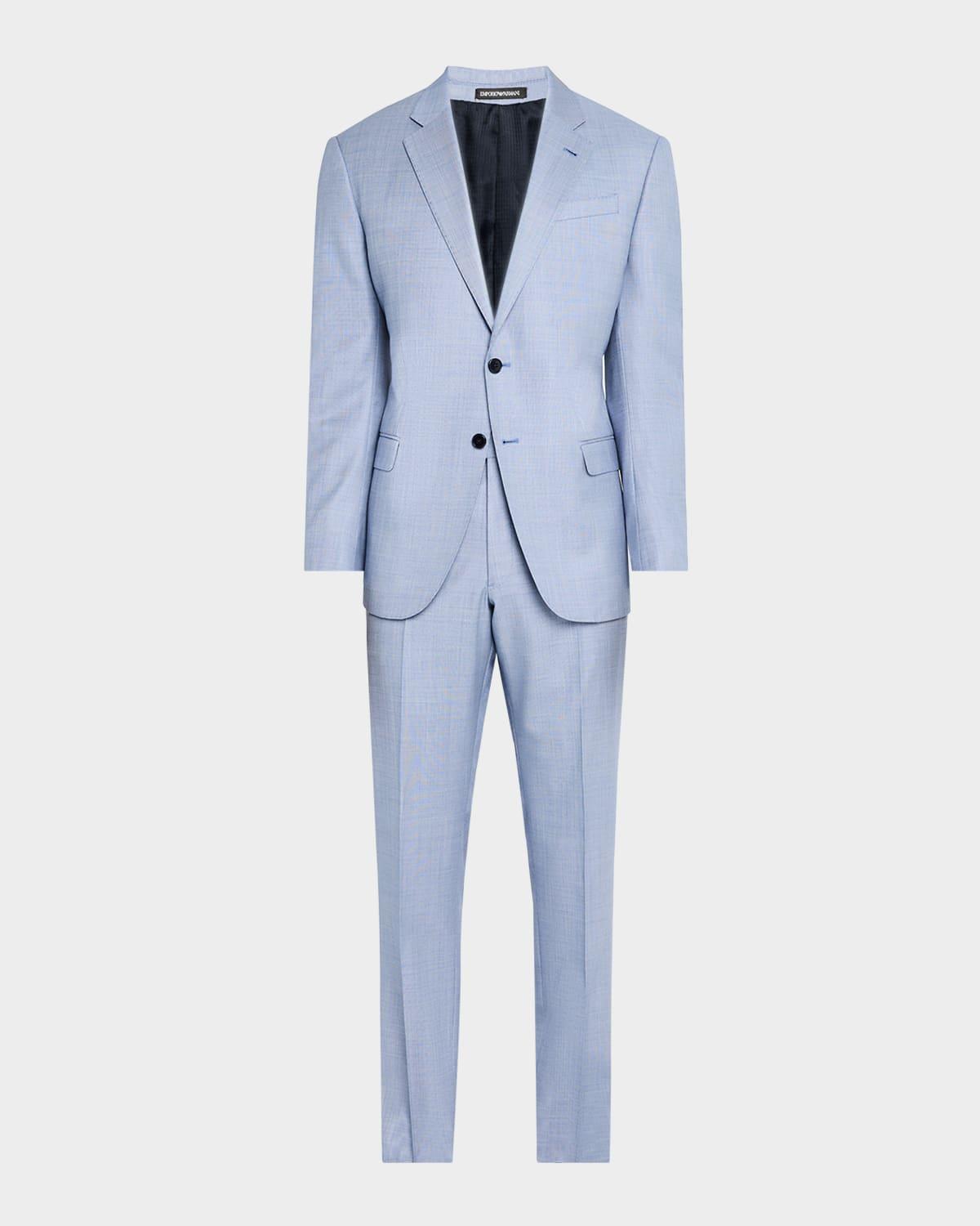 Mens Woven Virgin Wool Single-Breasted Suit Product Image