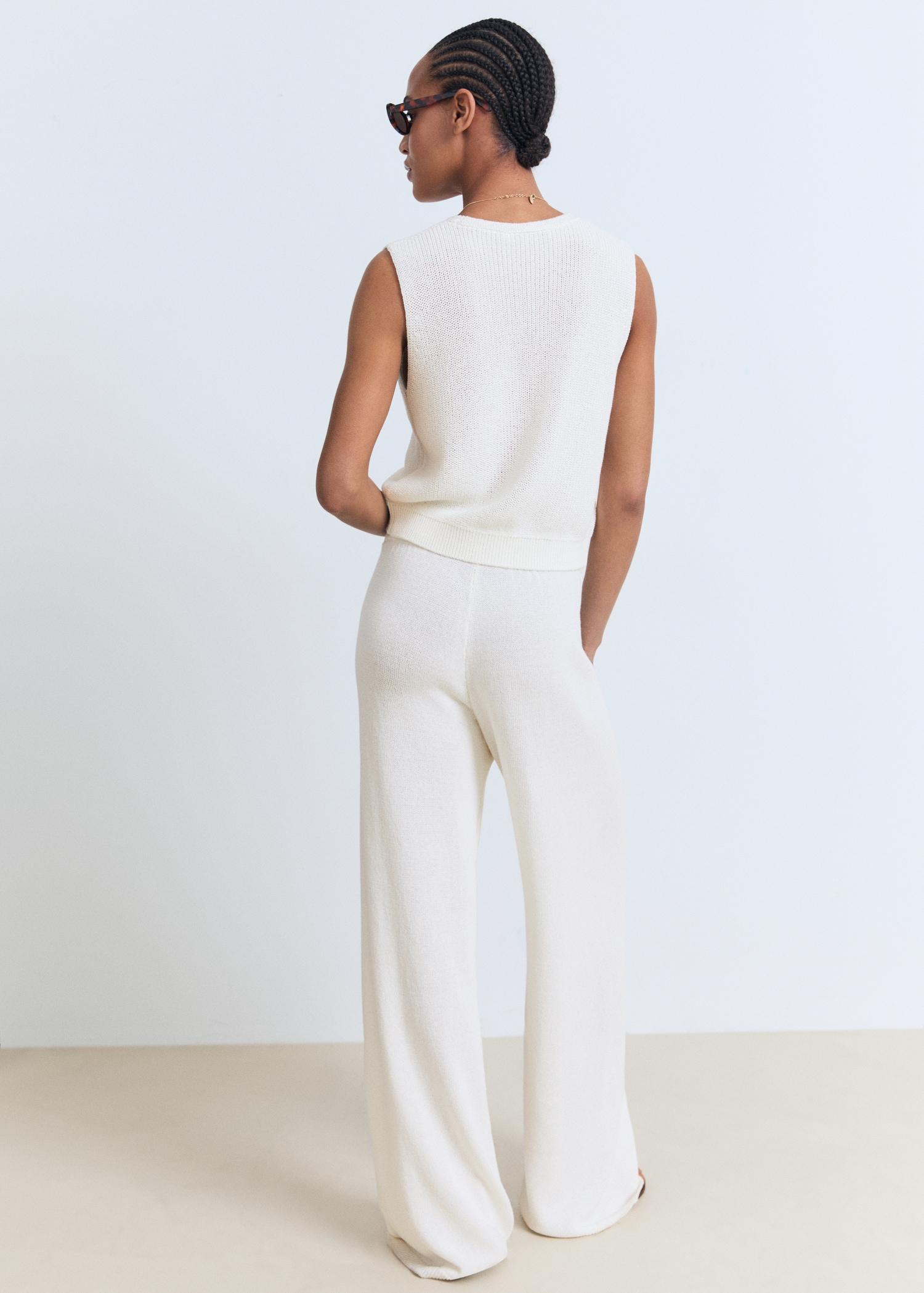 Openwork knitted trousers - Women | MANGO USA Product Image