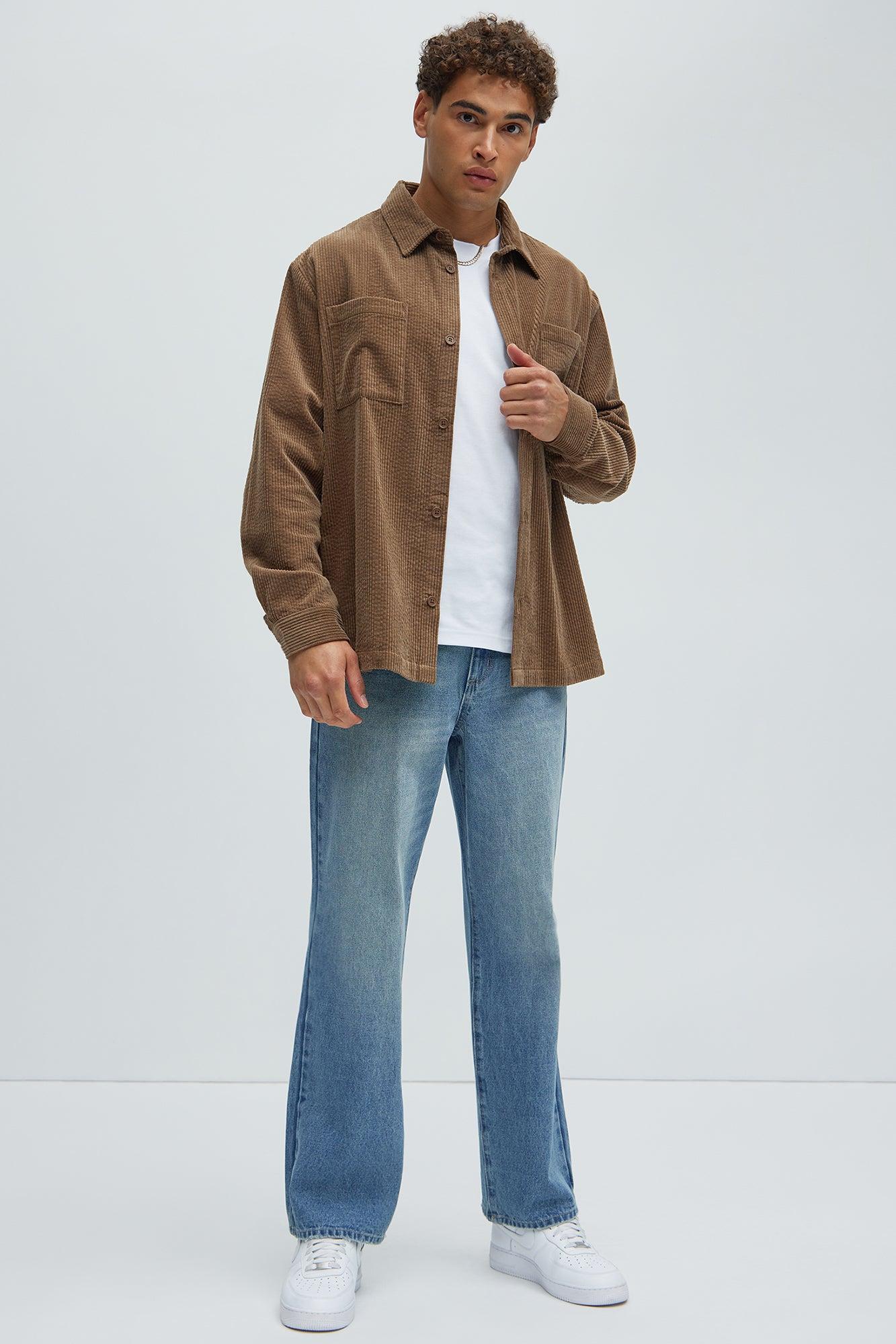 Corduroy Pocket Button Up Shirt - Brown Product Image
