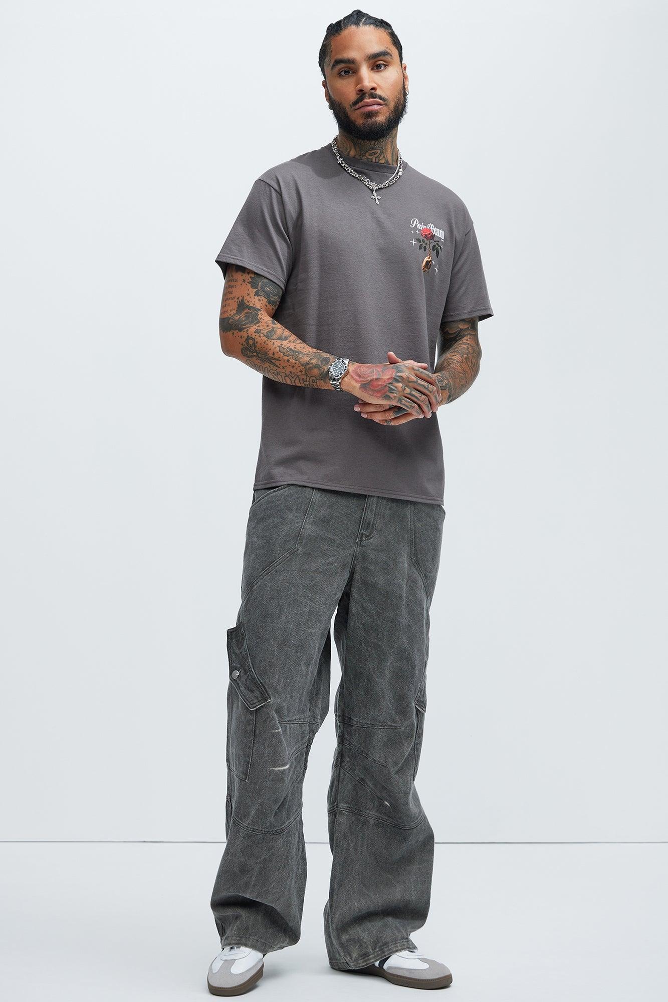 Pain & Beauty Short Sleeve Tee - Charcoal Product Image