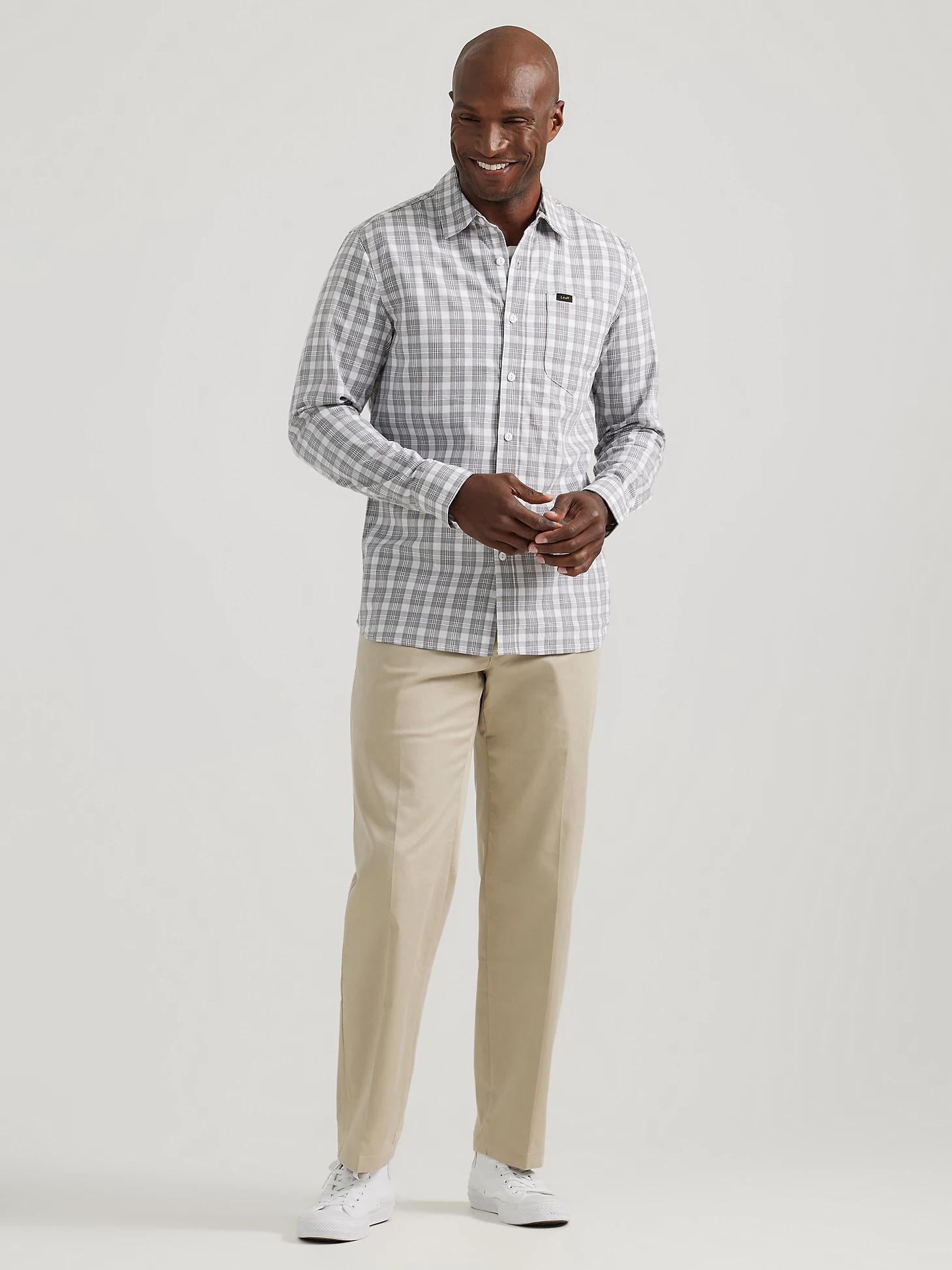 Men's Extreme Motion All Purpose Thin Line Plaid Button Down Shirt | Men's Tops & Tees | Lee® Product Image