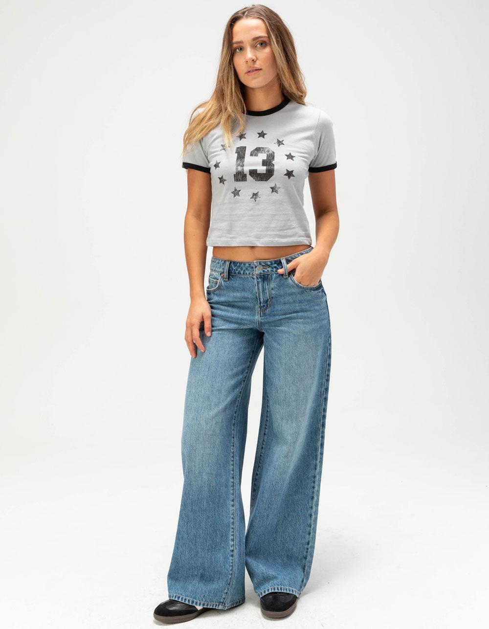 RSQ Womens 13 Star Ringer Tee - GRAY Product Image