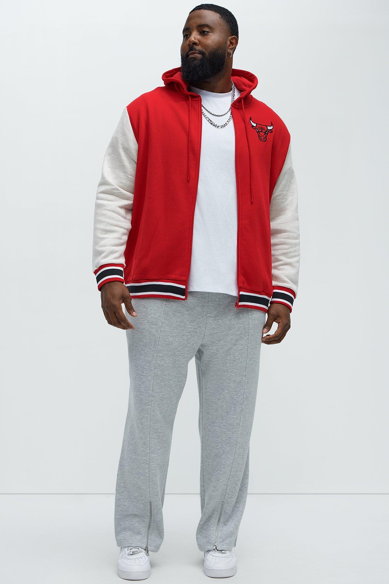 Bulls Above The Rim Zip Up Hoodie - Red Male Product Image