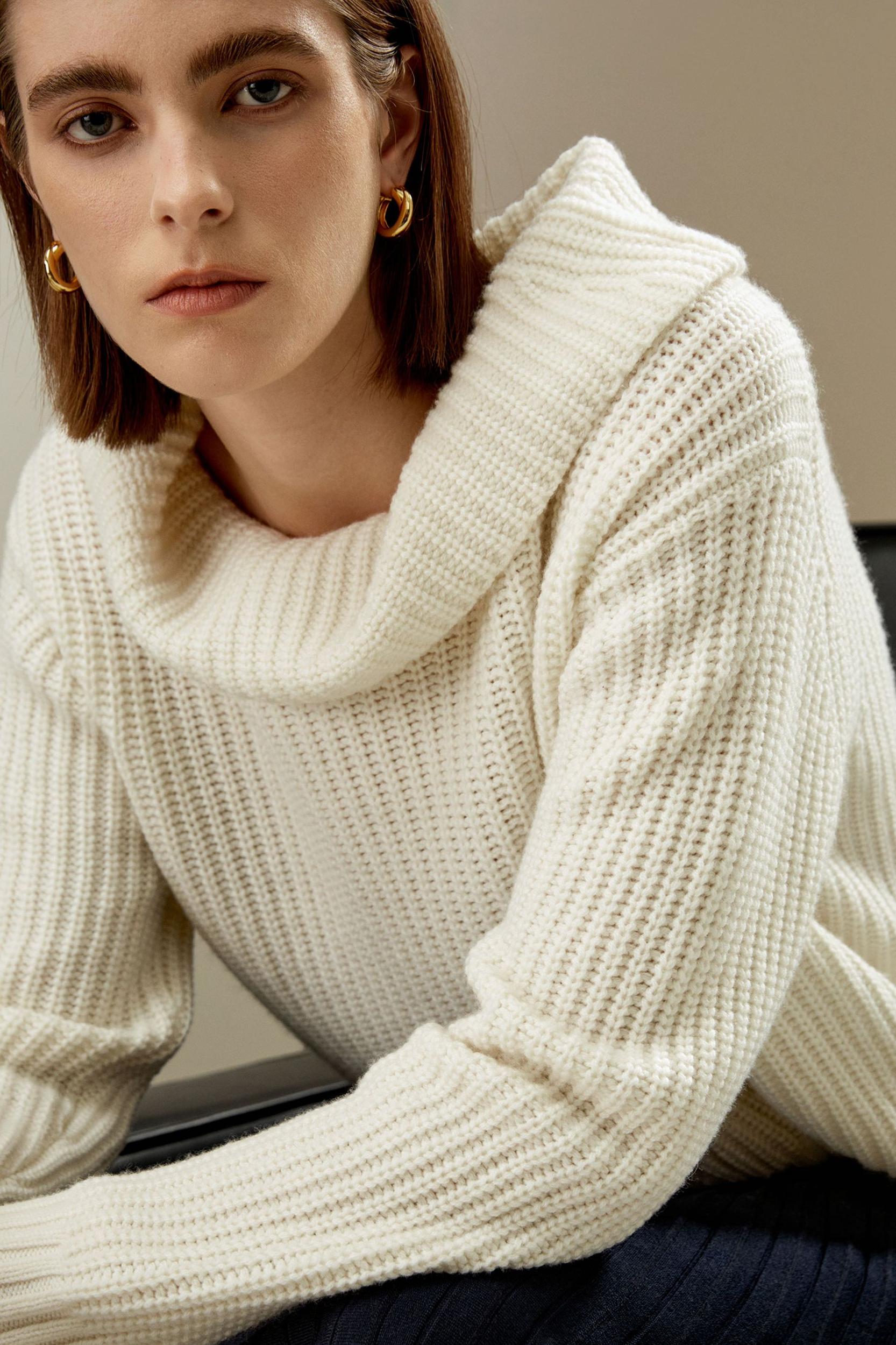 Wide Cowl Neck Sweater Product Image