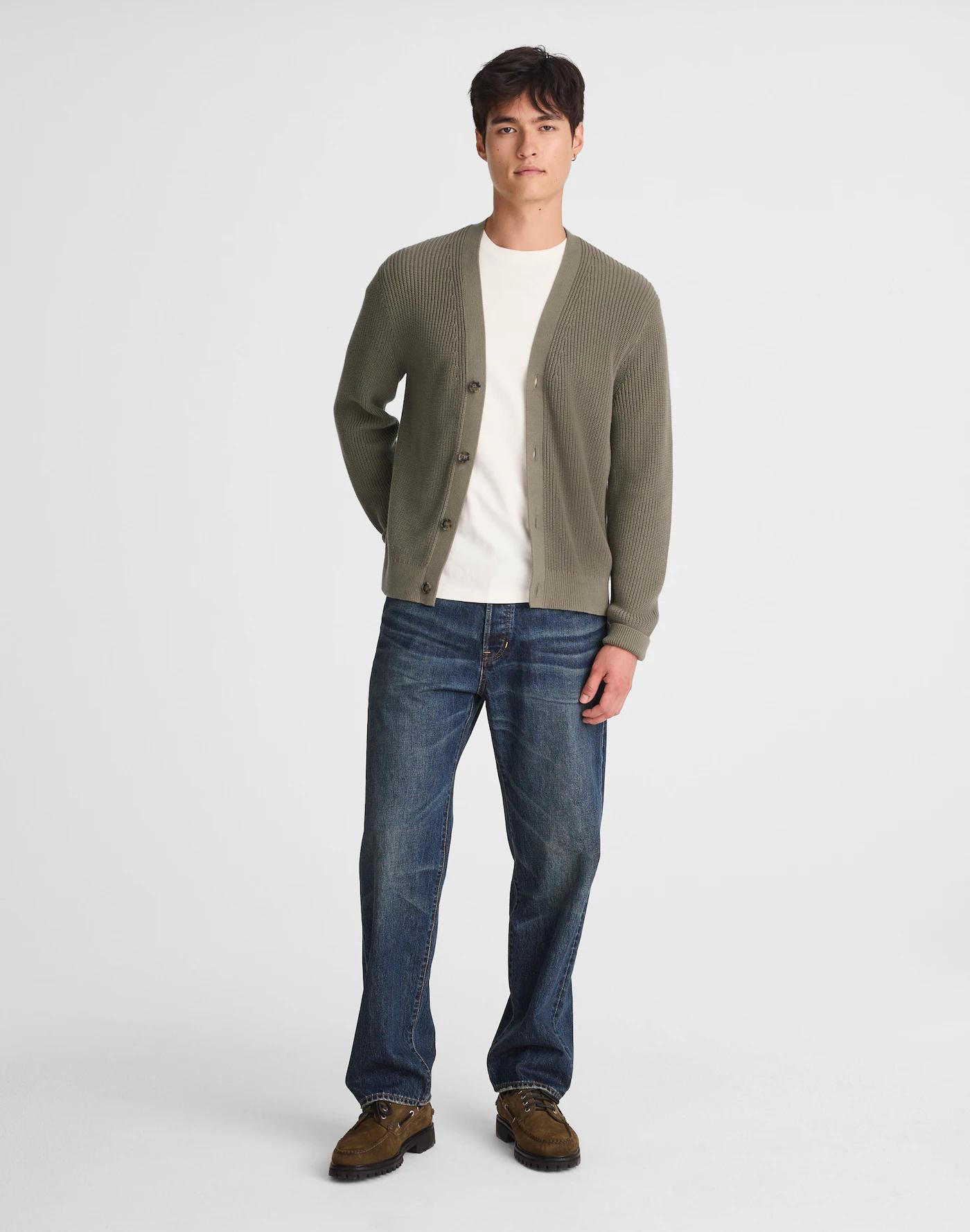 Cotton Shaker-Stitch Cardigan Product Image