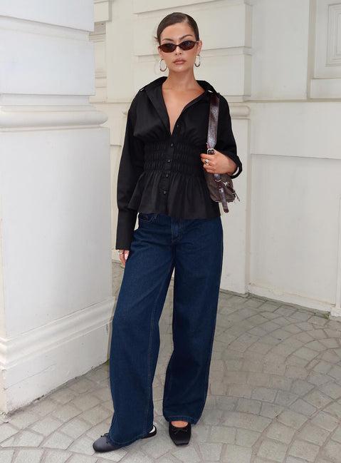 Maryanne Mid Rise Straight Leg Jeans Dark Wash Product Image