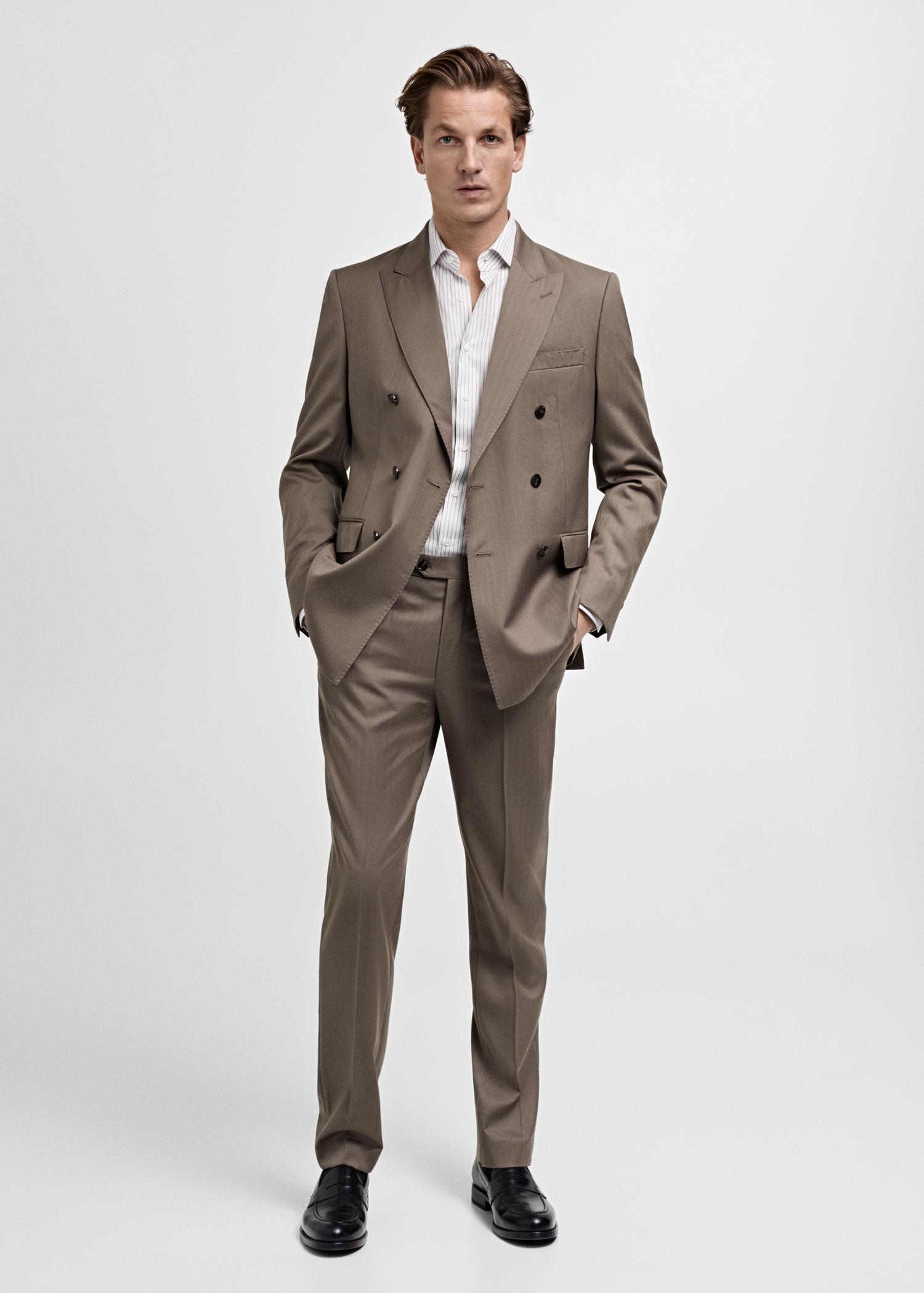 100% cotton striped suit shirt - Men | MANGO USA Product Image