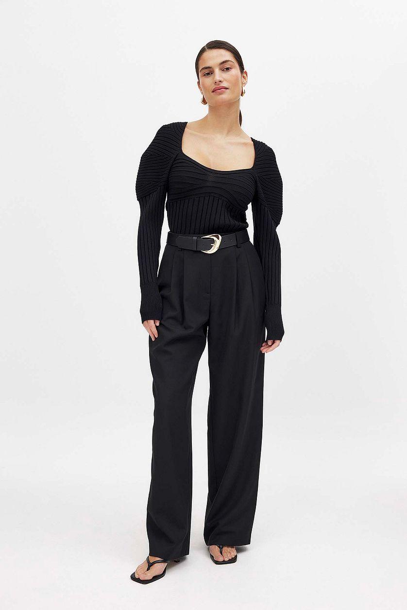 Fine Knitted Volume Sleeve Top Product Image