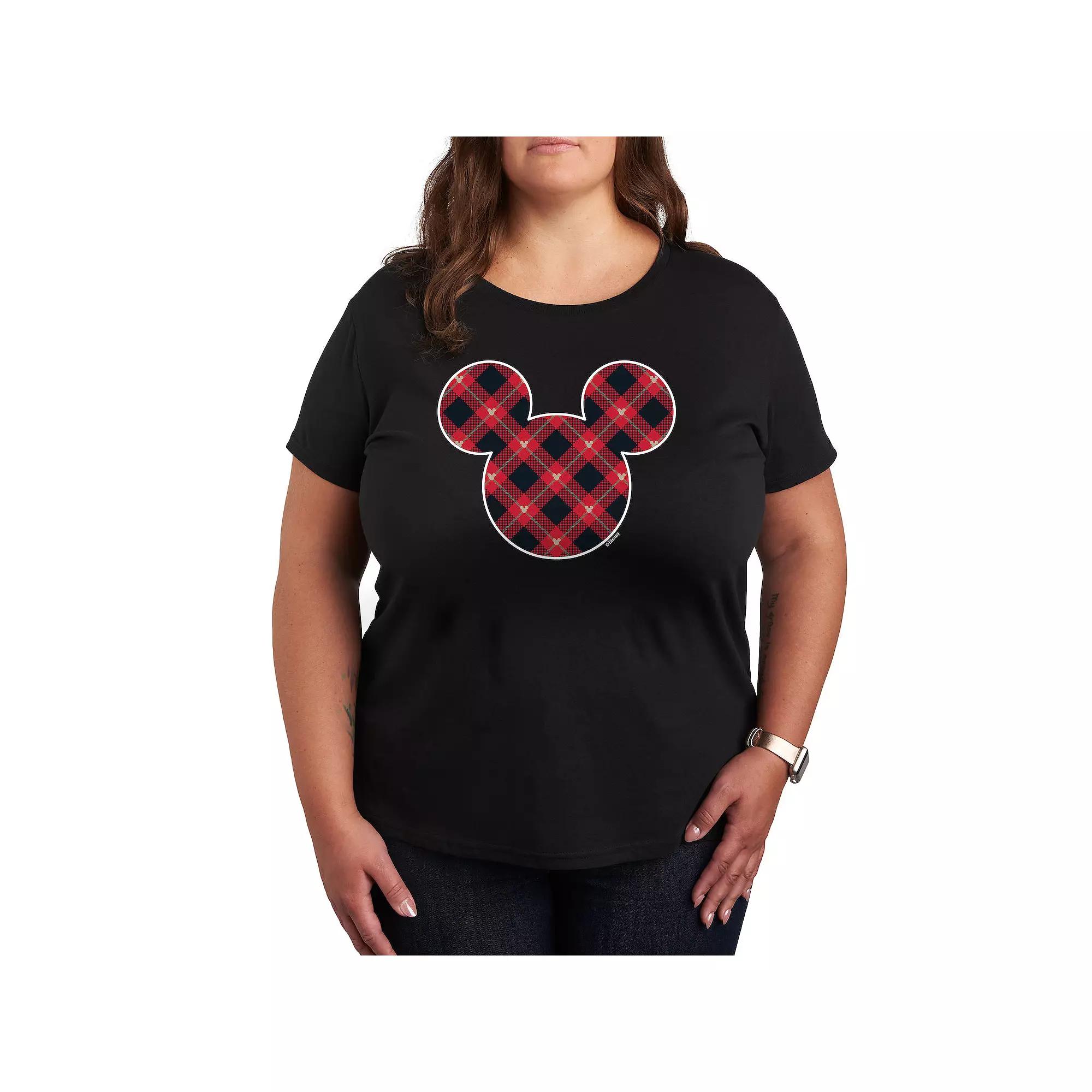 Disney's Mickey Mouse Plus Plaid Silhouette Graphic Tee, Women's,  Product Image