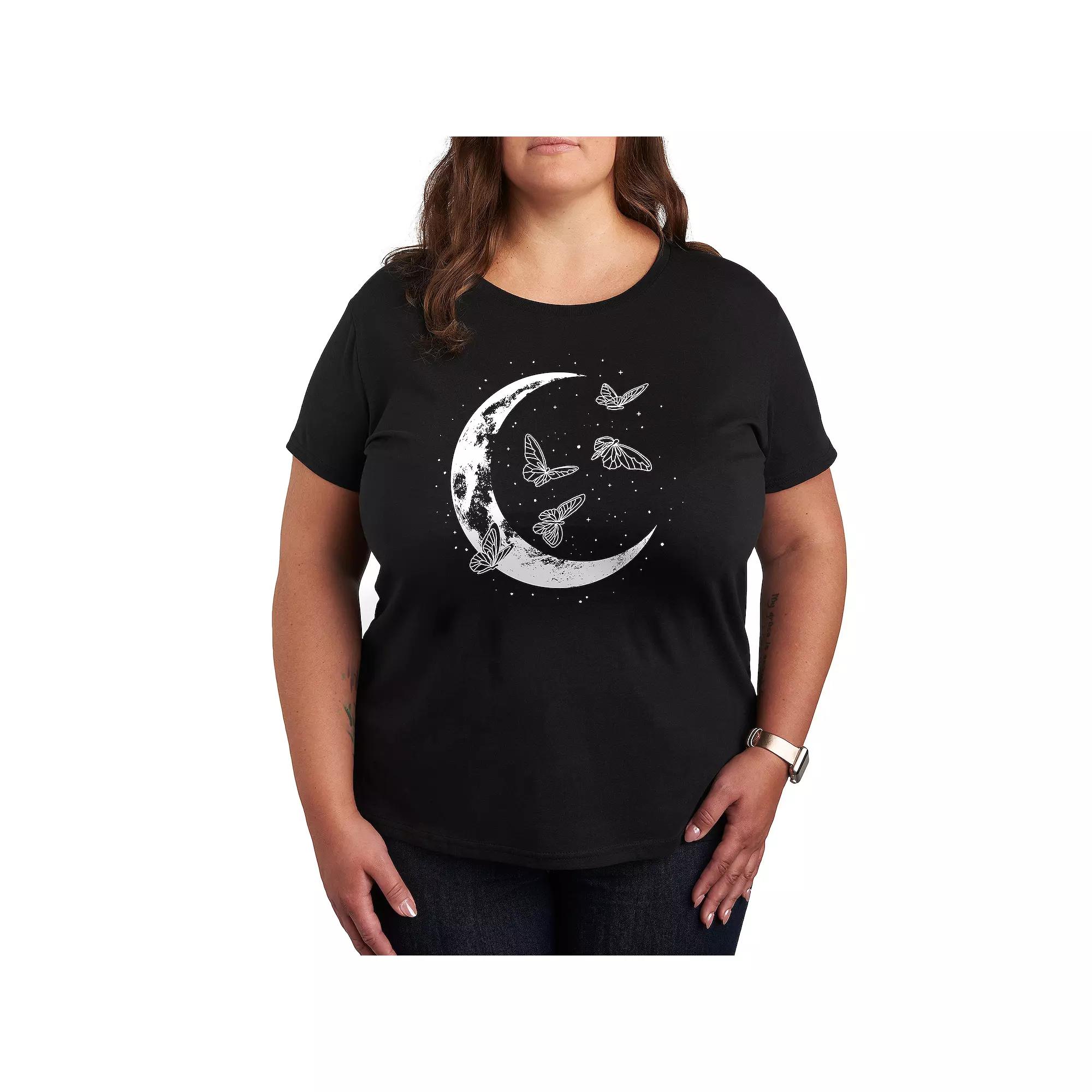 Women's Butterfly Moon Graphic Tee, Girl's,  Product Image