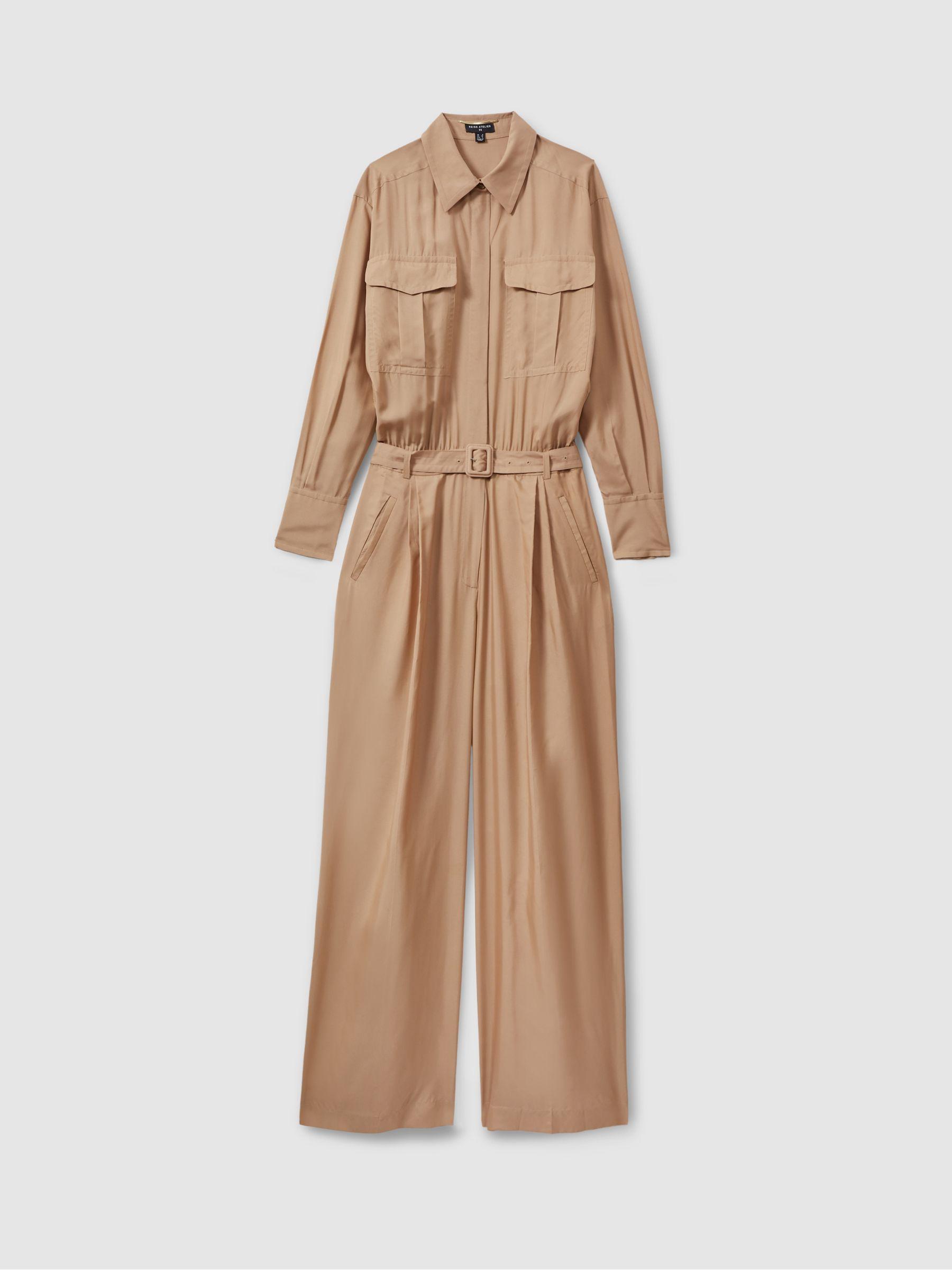 Atelier Belted Wide Leg Jumpsuit in Camel Product Image