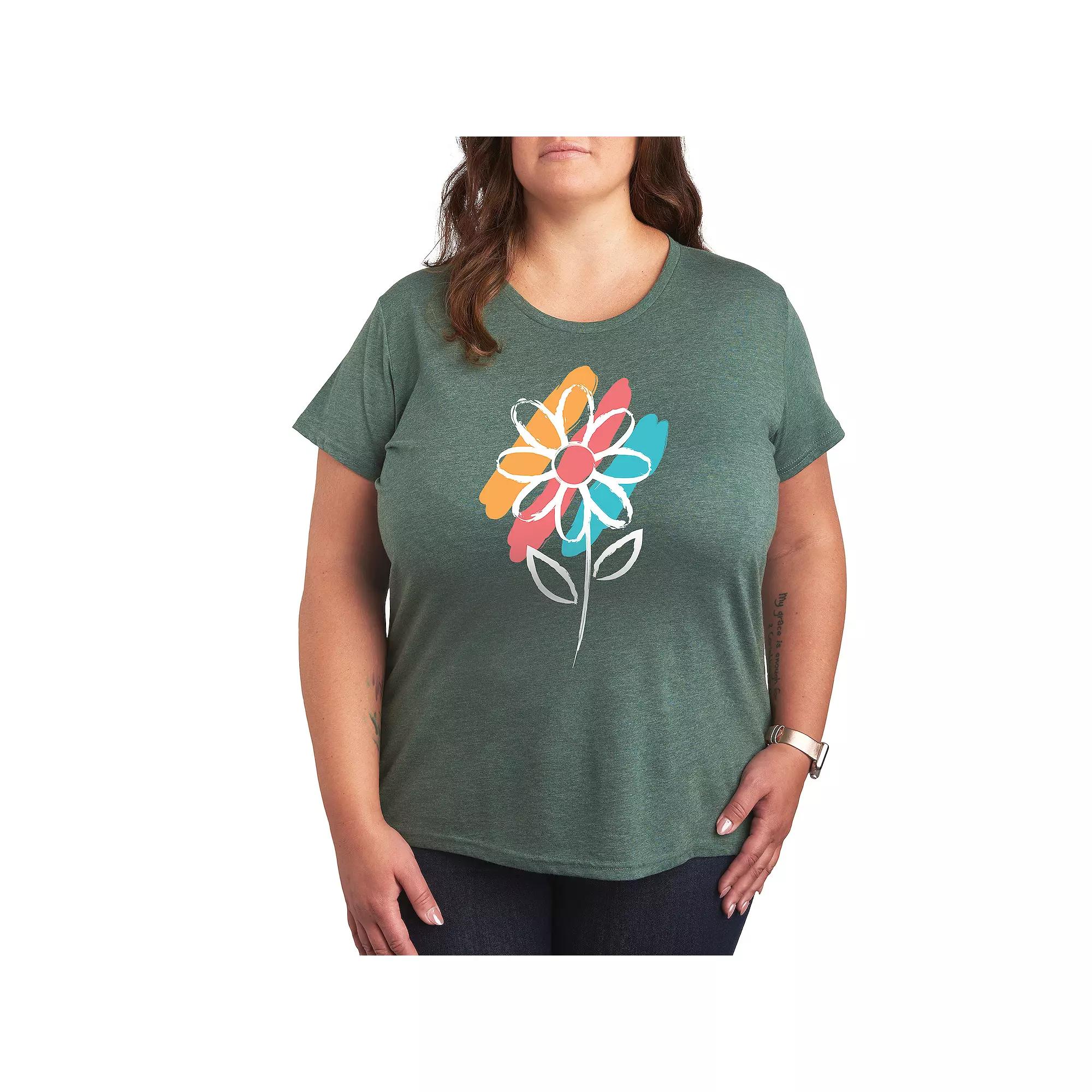 Plus Daisy Paint Splotches Graphic Tee, Women's,  Product Image