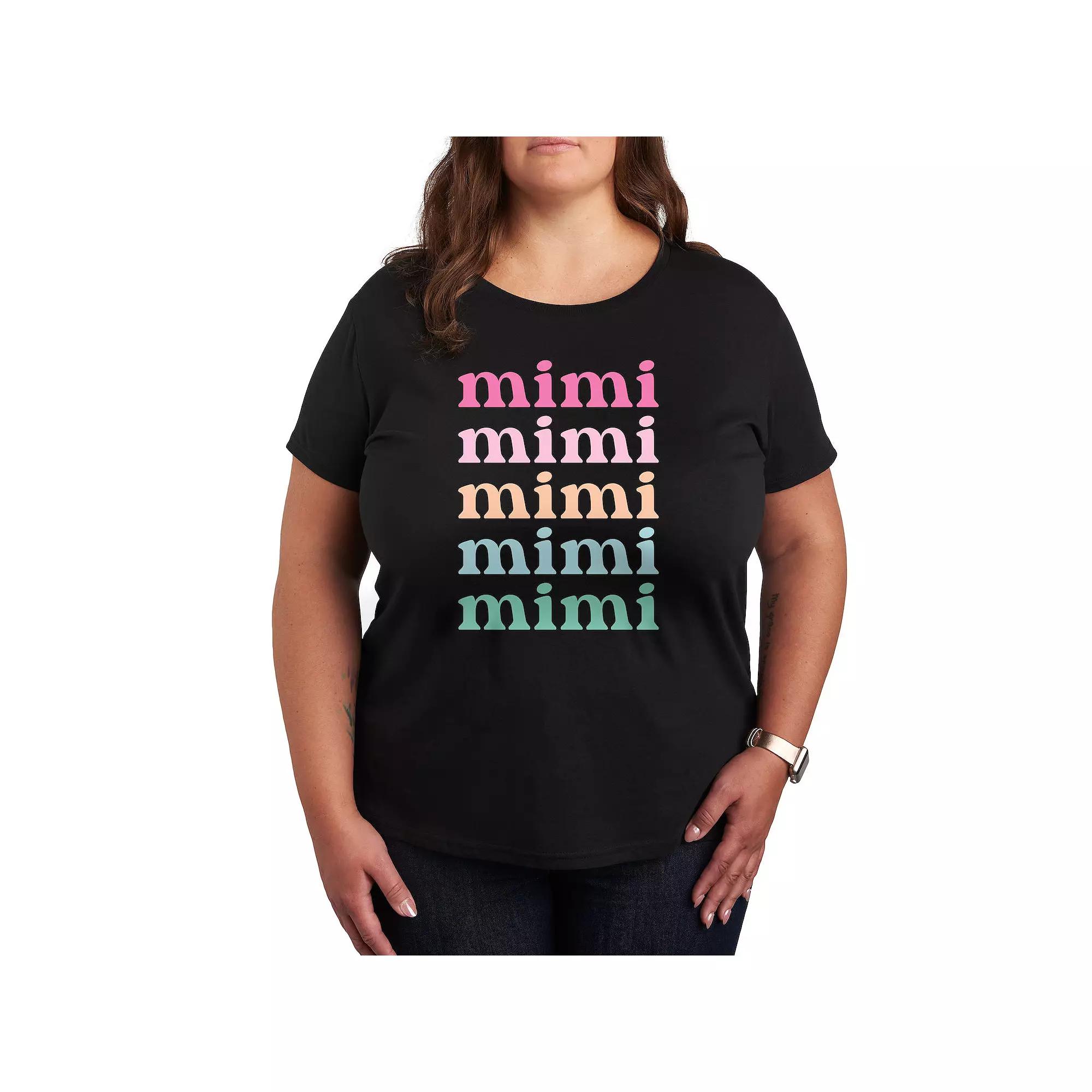 Plus Colorful Stacked Mimi Graphic Tee, Women's,  Product Image