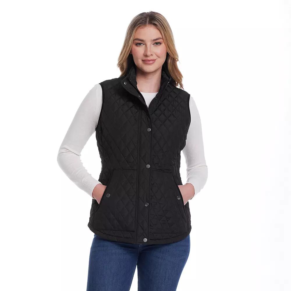 Women's Weathercast Corduroy Trimmed Quilted Vest,  Product Image