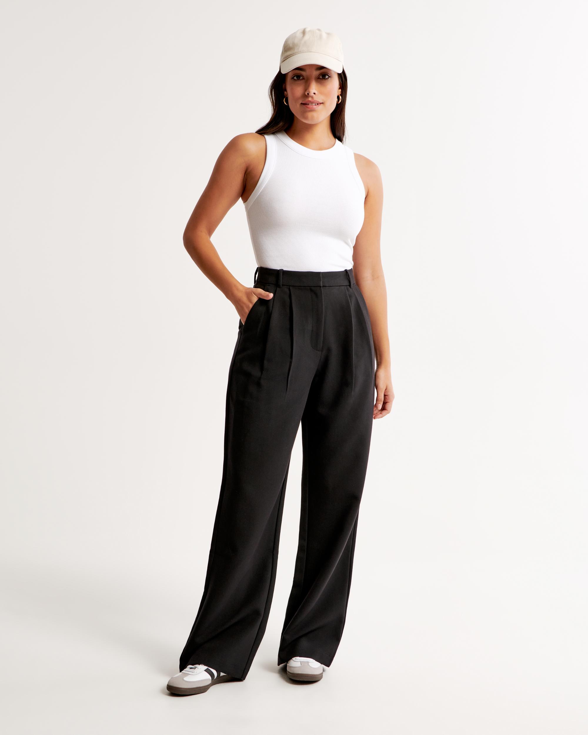 Curve Love A&F Sloane Tailored Wide Leg Pant Product Image