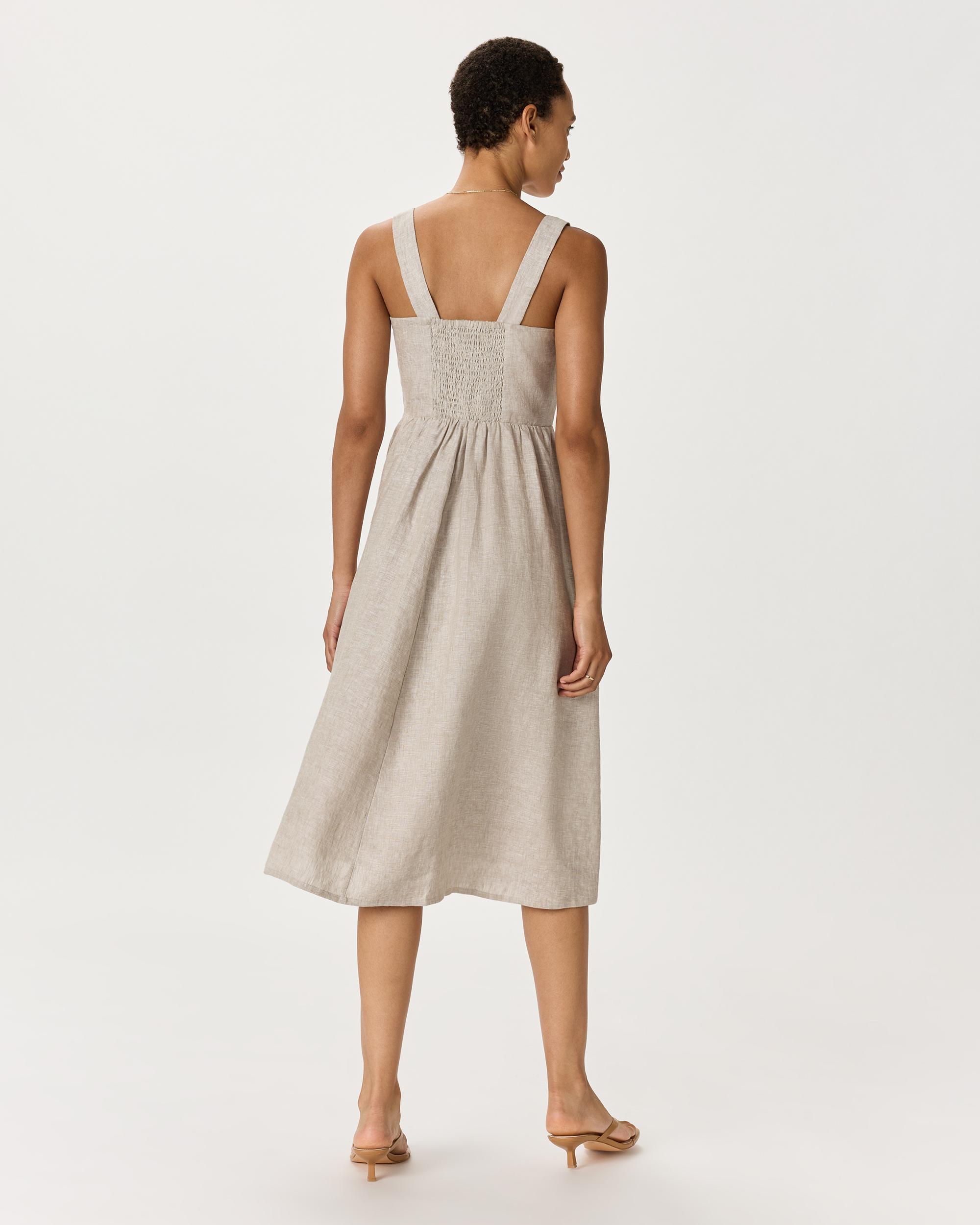 Quince | Women's 100% European Linen Fit & Flare Midi Dress Size XL Product Image