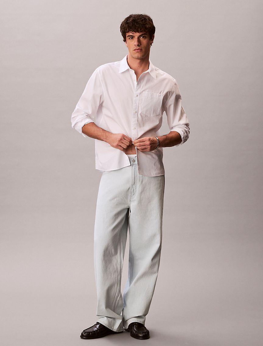 Washed Poplin Relaxed Button-Down Shirt Product Image