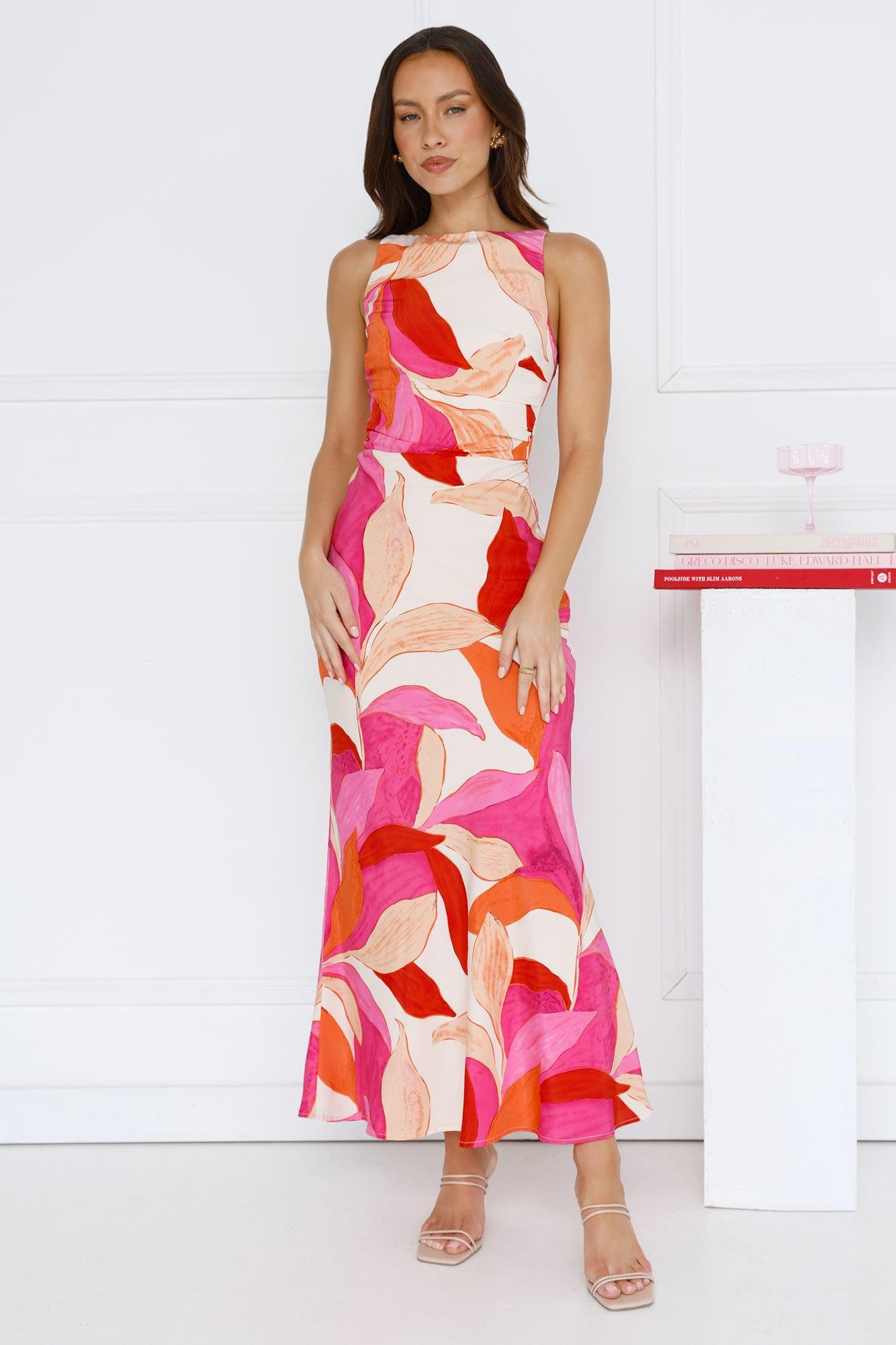Technicolor Love Maxi Dress Pink Product Image