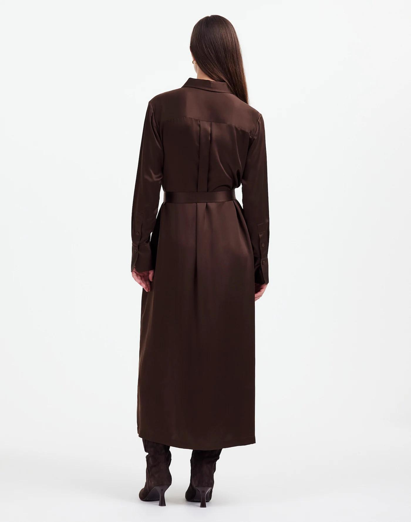 Silk Belted Midi Shirtdress Product Image
