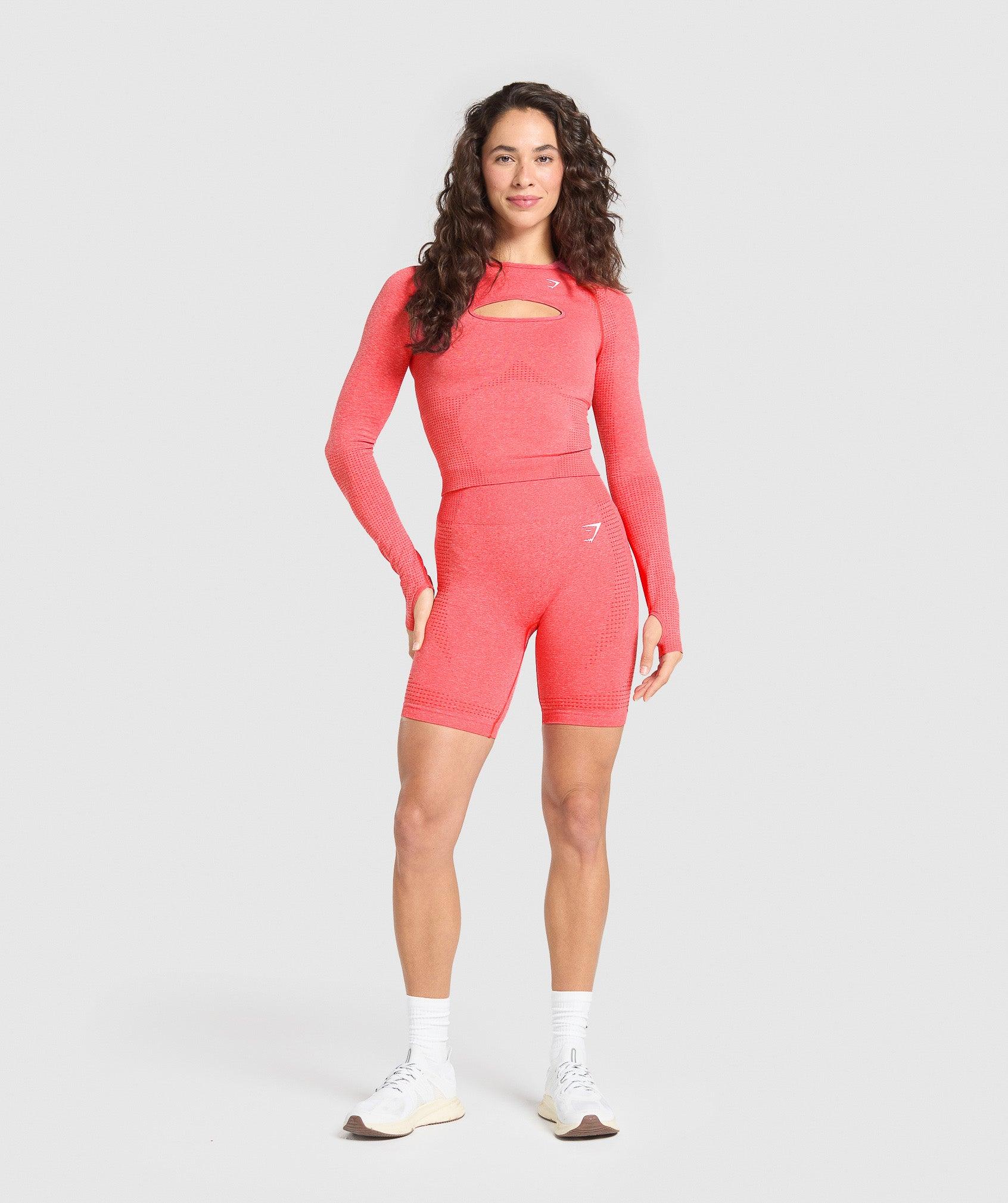 Gymshark Vital Long Sleeve Cut Out Top - Coral Red Marl Female Product Image