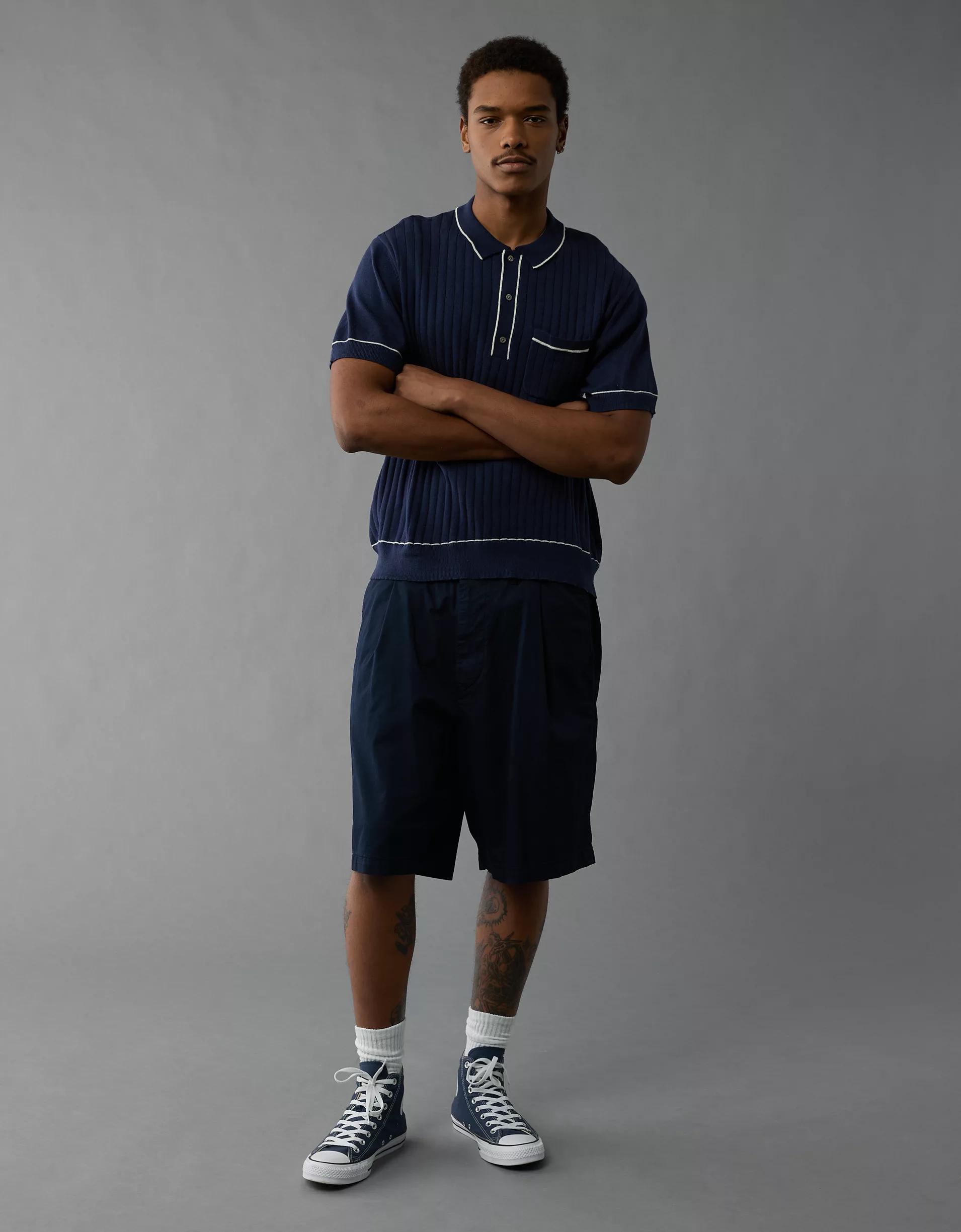 AE Weekend Tipped Sweater Polo Shirt Product Image