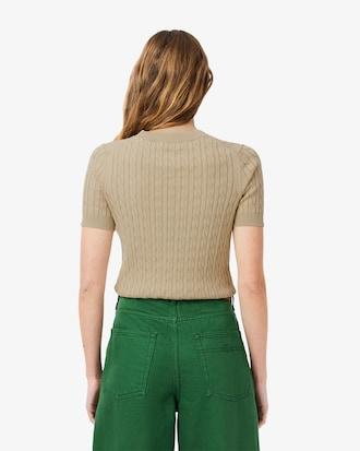 Women's Wash Effect Cable Knit Sweater Product Image