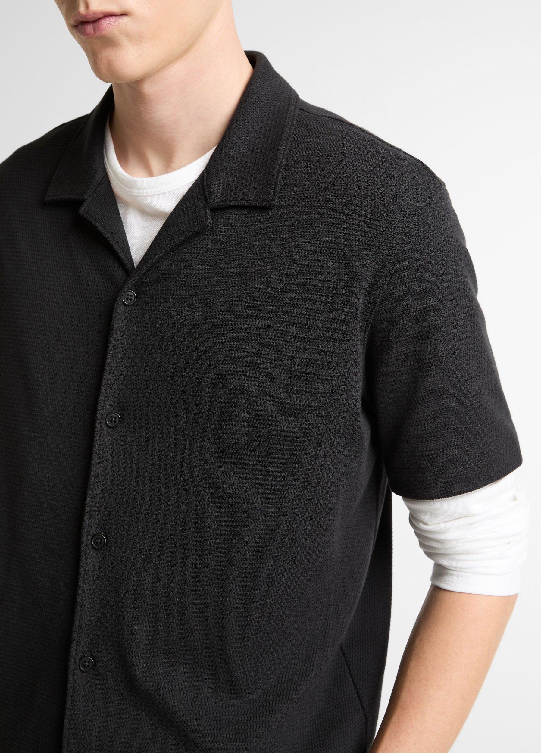 Mesh-Knit Cotton-Blend Cabana Shirt Product Image