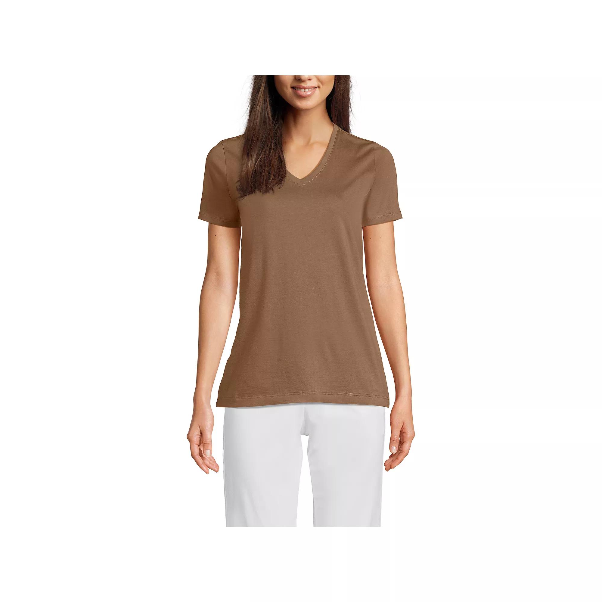 Women's Lands' End Relaxed-Fit Supima Cotton V-Neck Tee,  Product Image
