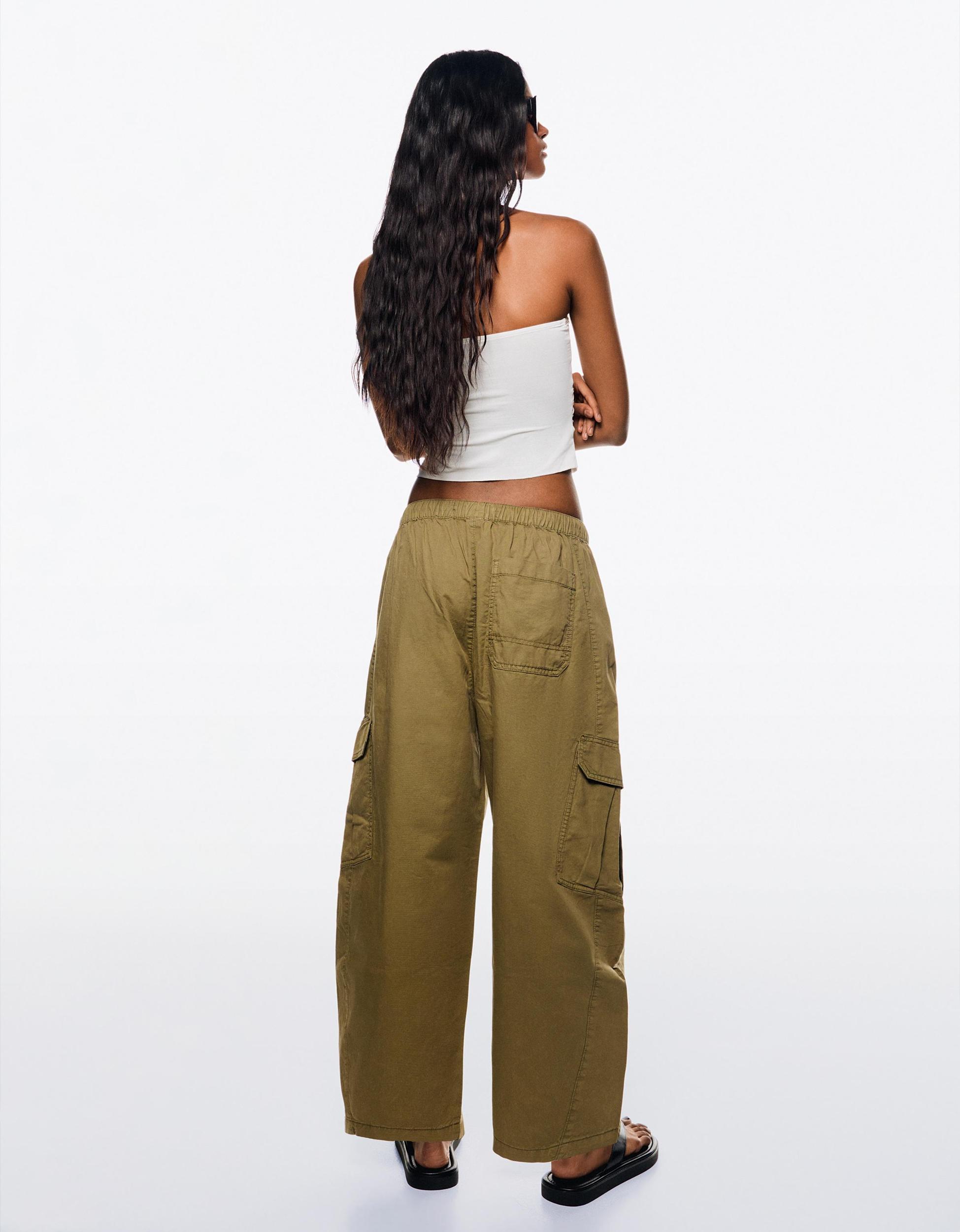 Barrel cotton cargo pants Product Image