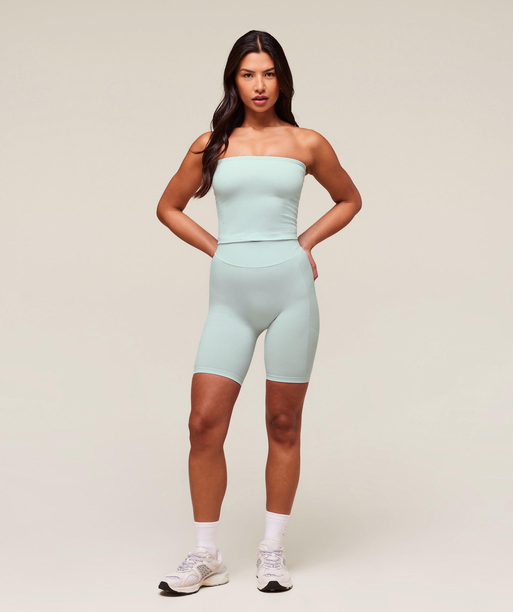 Gymshark everywear Warp Knit Cycling Shorts - Frost Blue Female Product Image