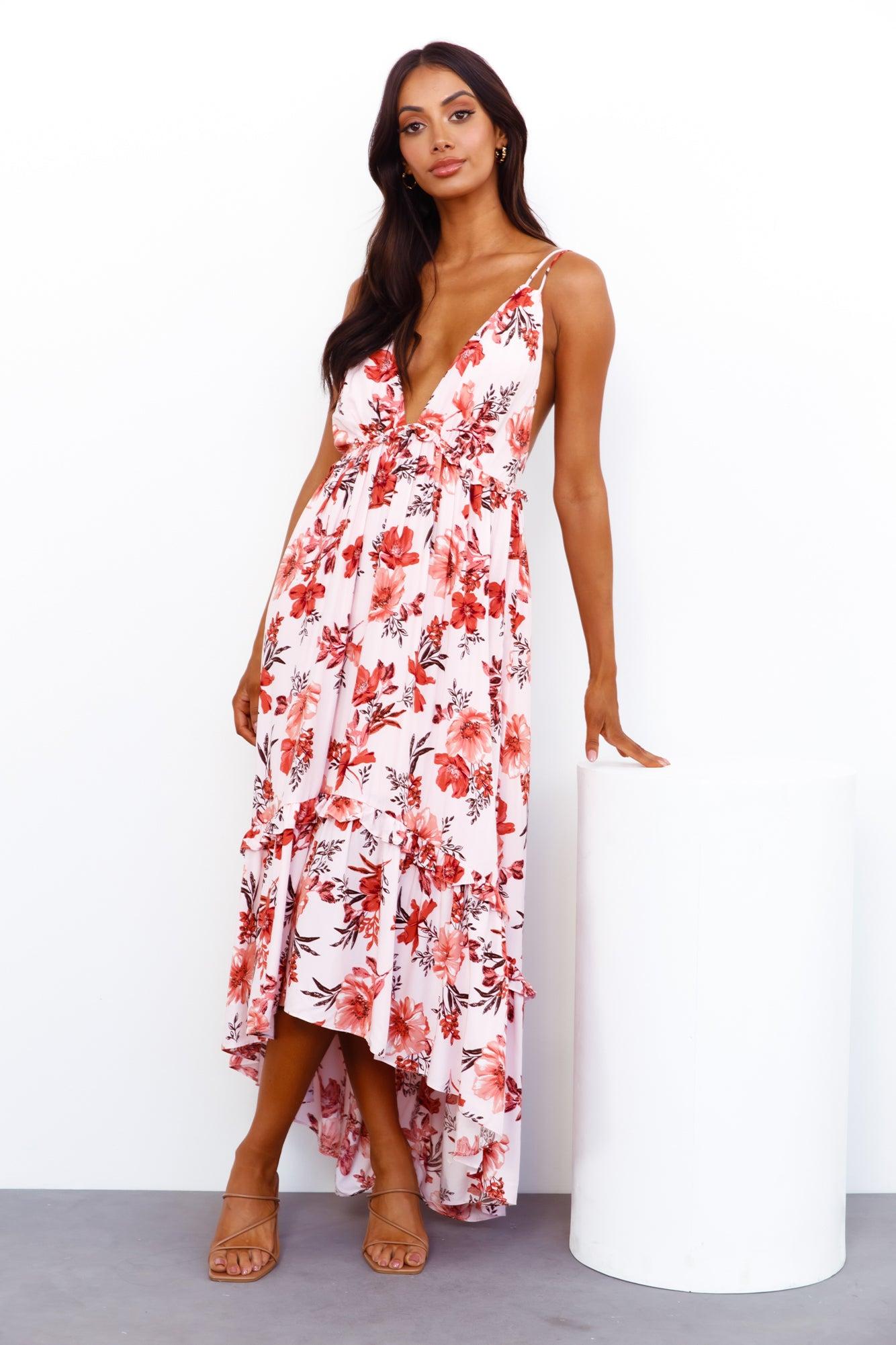 Brunchin Only Midi Dress Pink Product Image