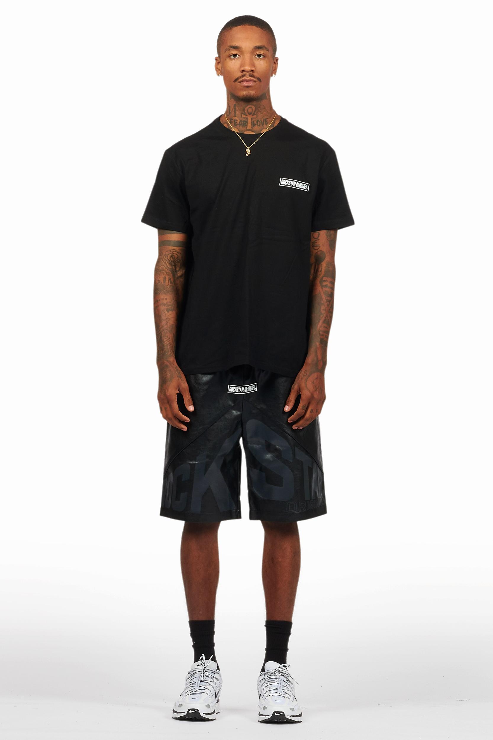 Zayn Black/Black Graphic Short Set Male Product Image