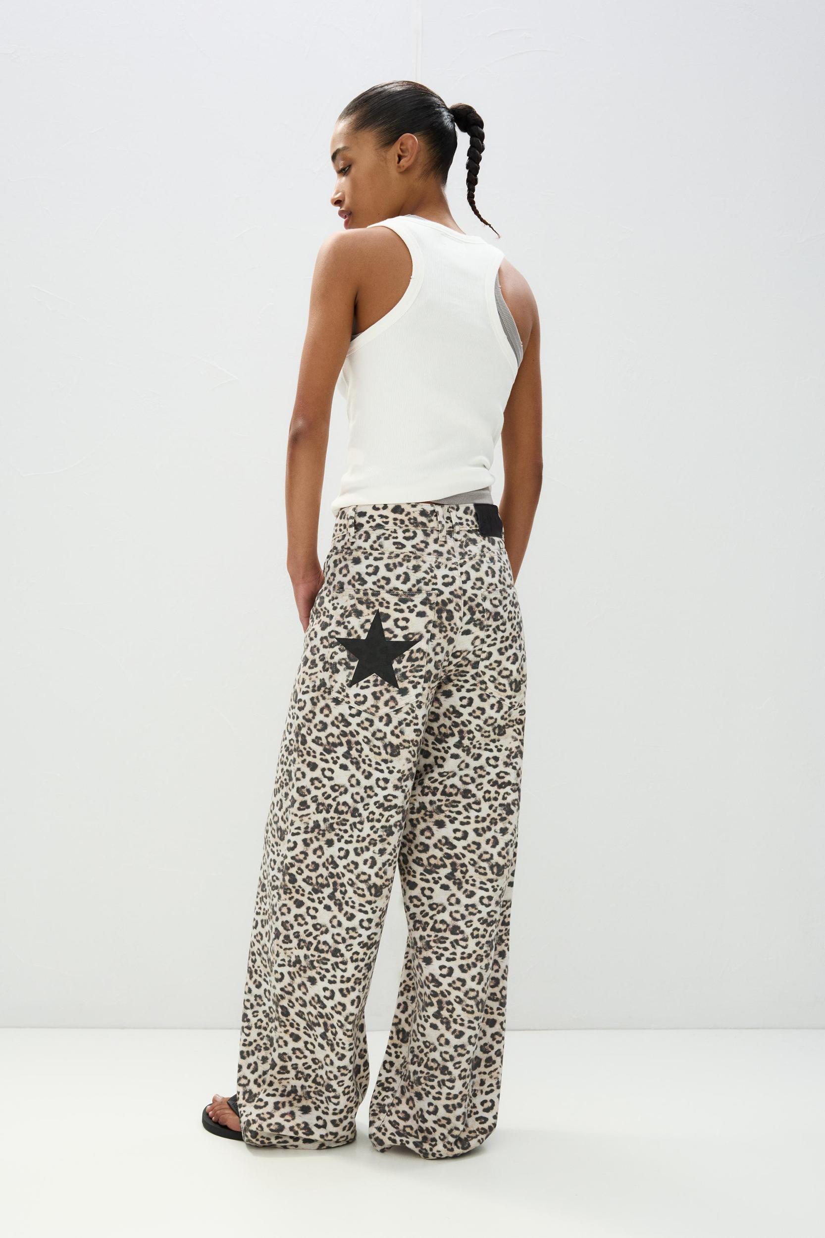 STWD leopard print baggy jeans Product Image