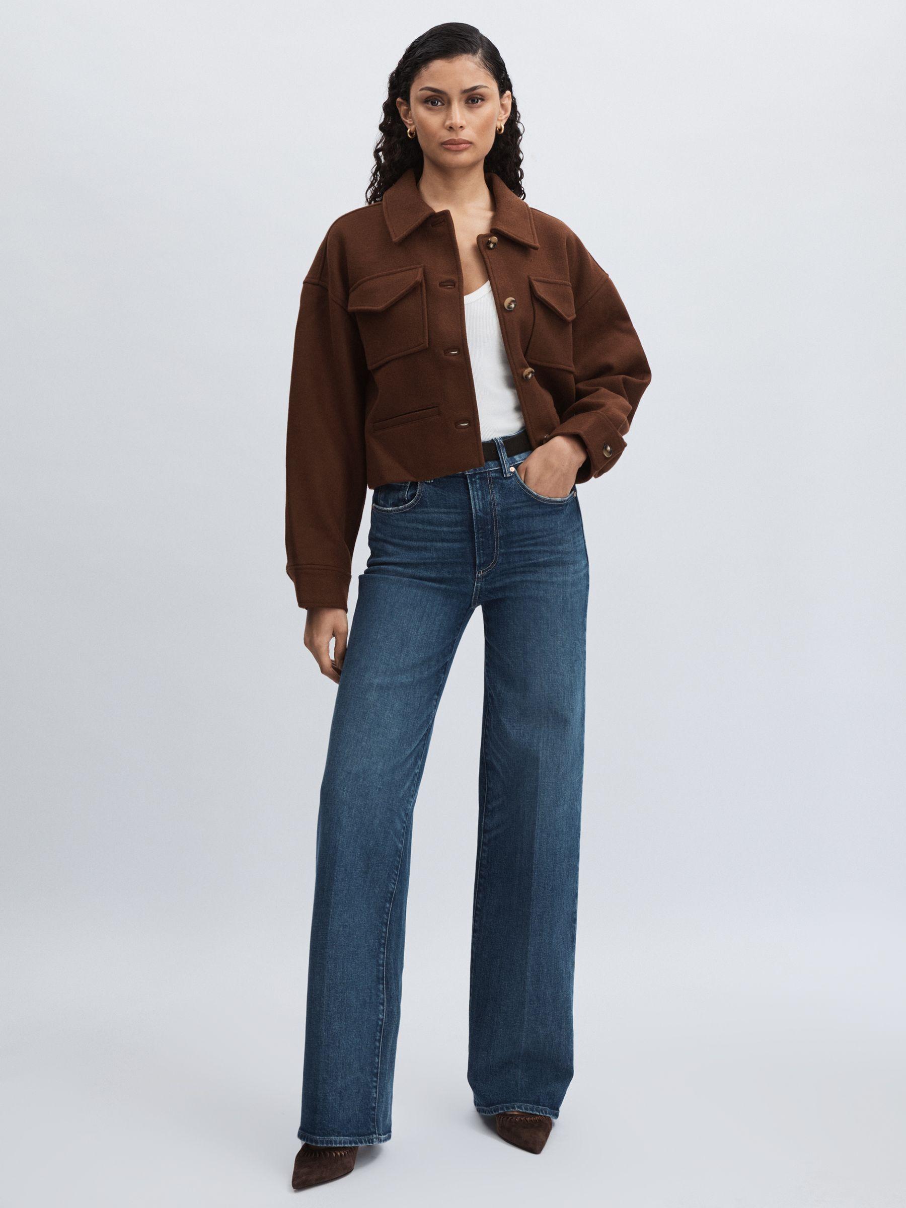 Paige High Rise Wide Leg Jeans in Boogie Blue Product Image