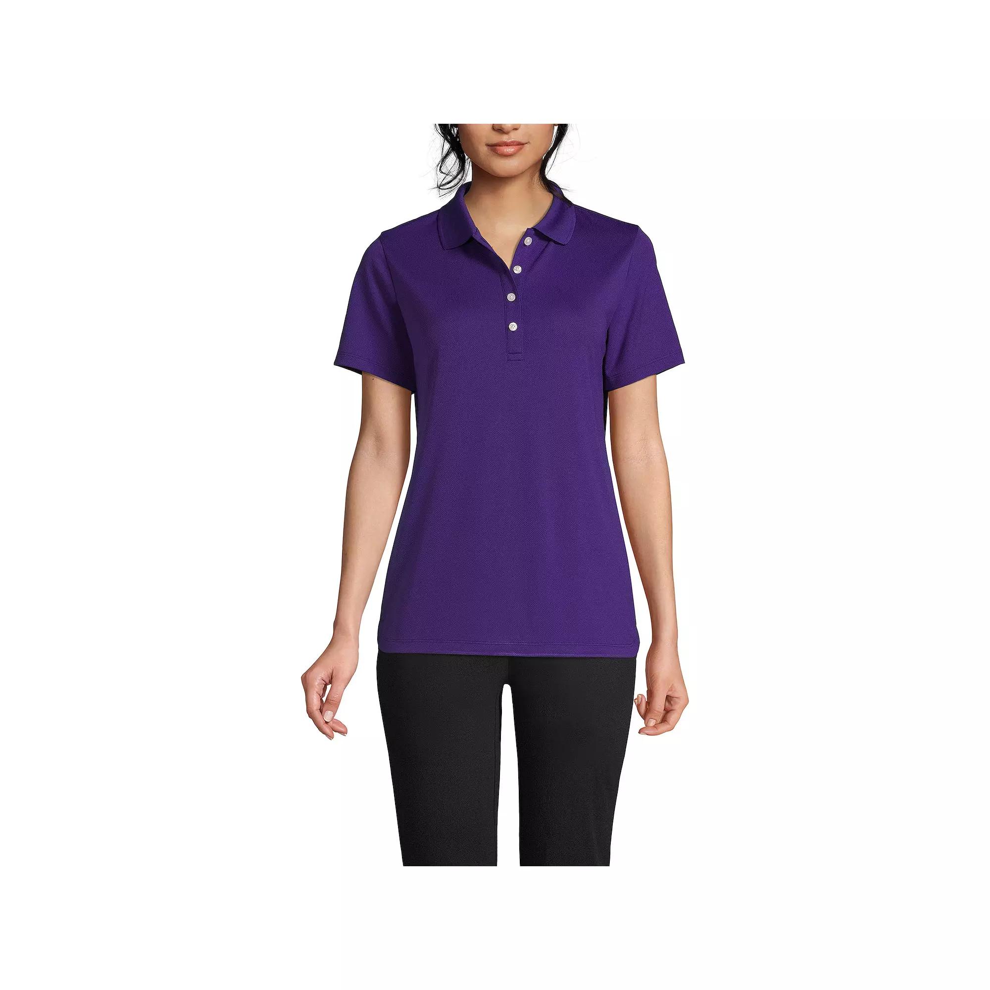 Women's Lands' End Short Sleeve Solid Active Polo Shirt,  Product Image