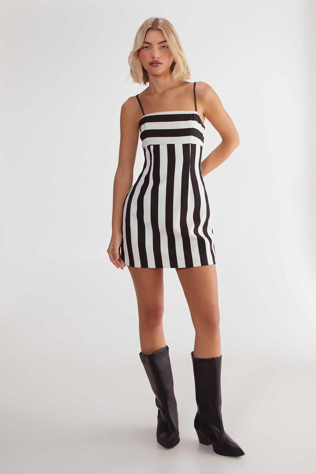 Tailored Stripe Mini Dress Product Image