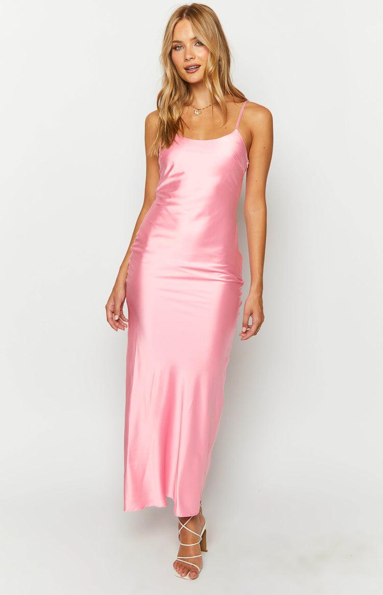 Renesmee Pink Satin Maxi Dress Baby Product Image