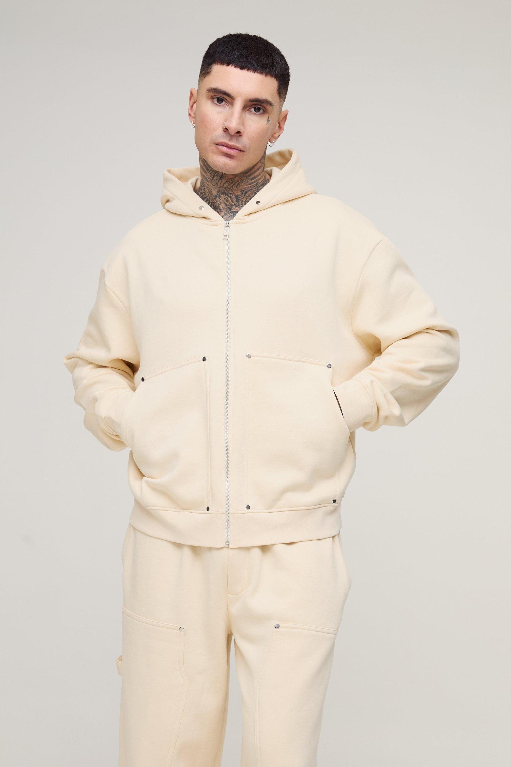 Tall Oversized Heavyweight Carpenter Wide Leg Tracksuit | boohooMAN USA Product Image